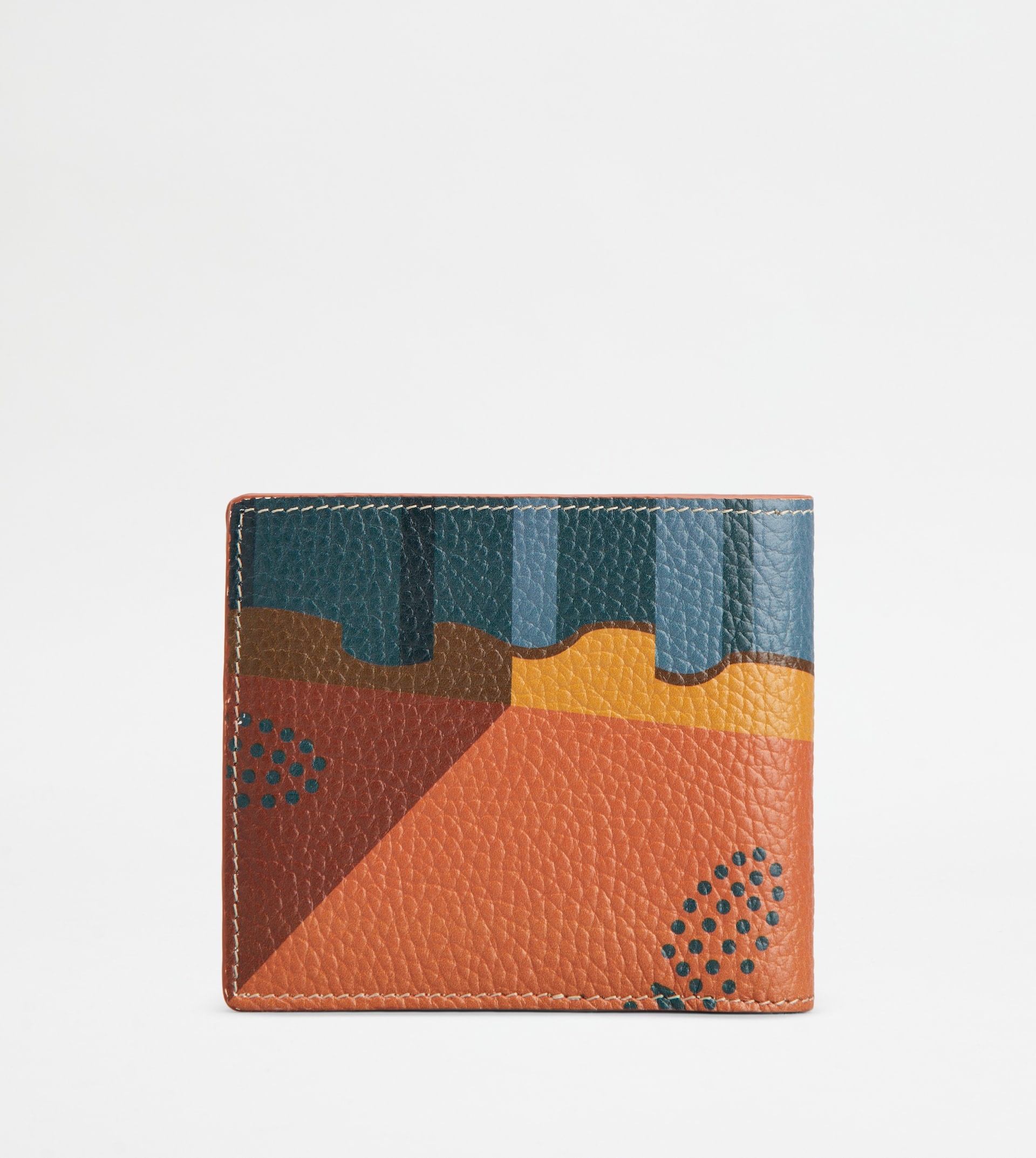 WALLET IN LEATHER - ORANGE, LIGHT BLUE, YELLOW - 3