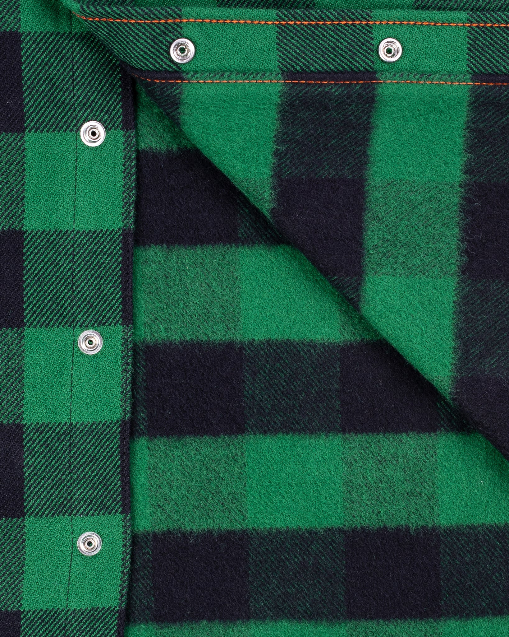 IHSH-232-GRN Ultra Heavy Flannel Buffalo Check Western Shirt - Green/Black - 19
