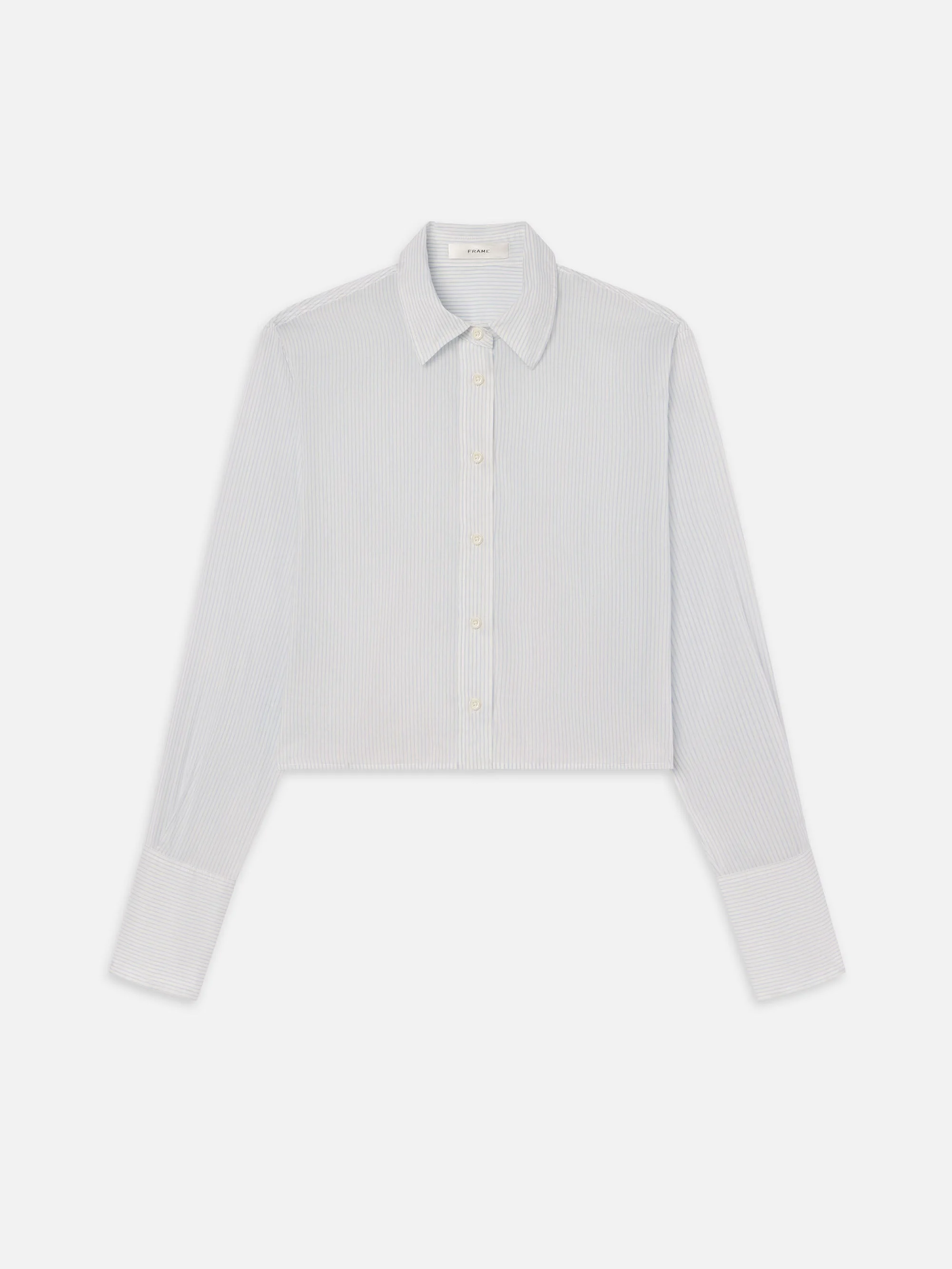 The Curved Hem Shirt in Light Chambray Multi - 1