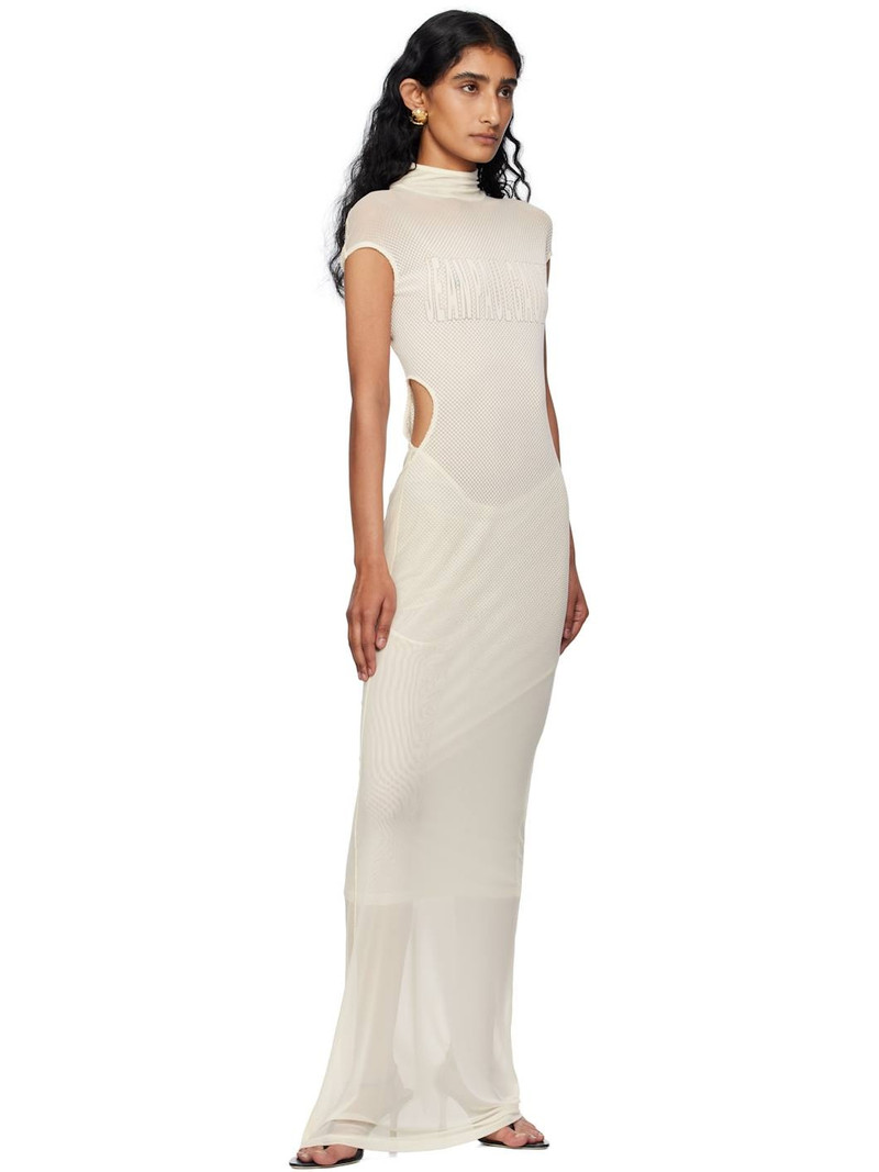 Jean Paul Gaultier Off-White Sleeveless Flock Maxi Dress outlook