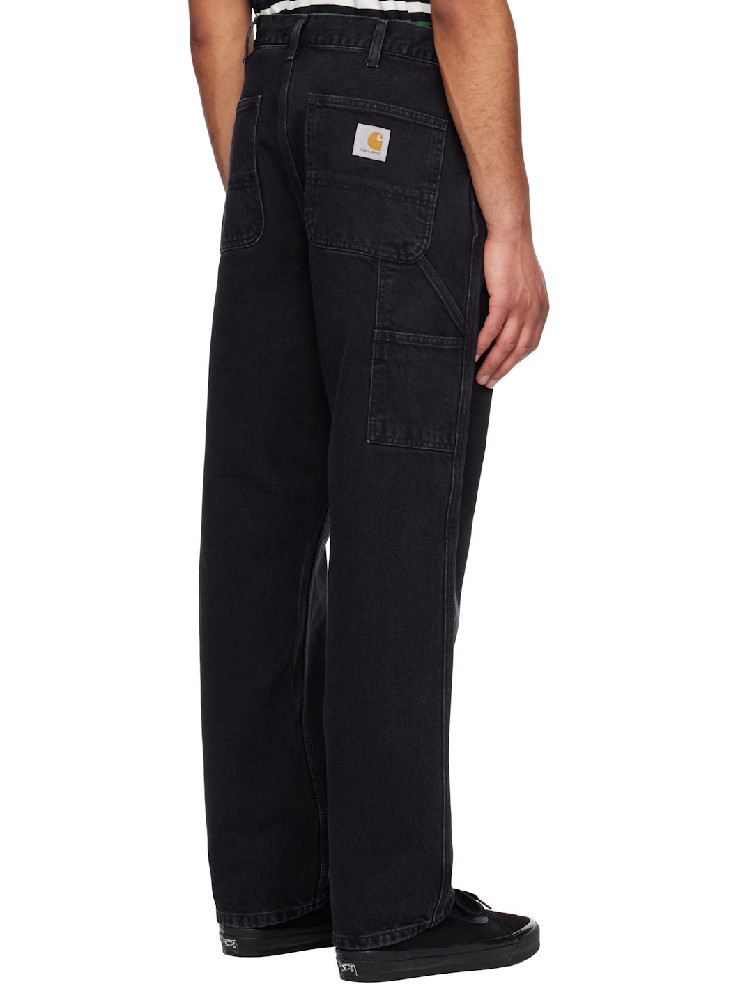 Black Single Knee Jeans - 3