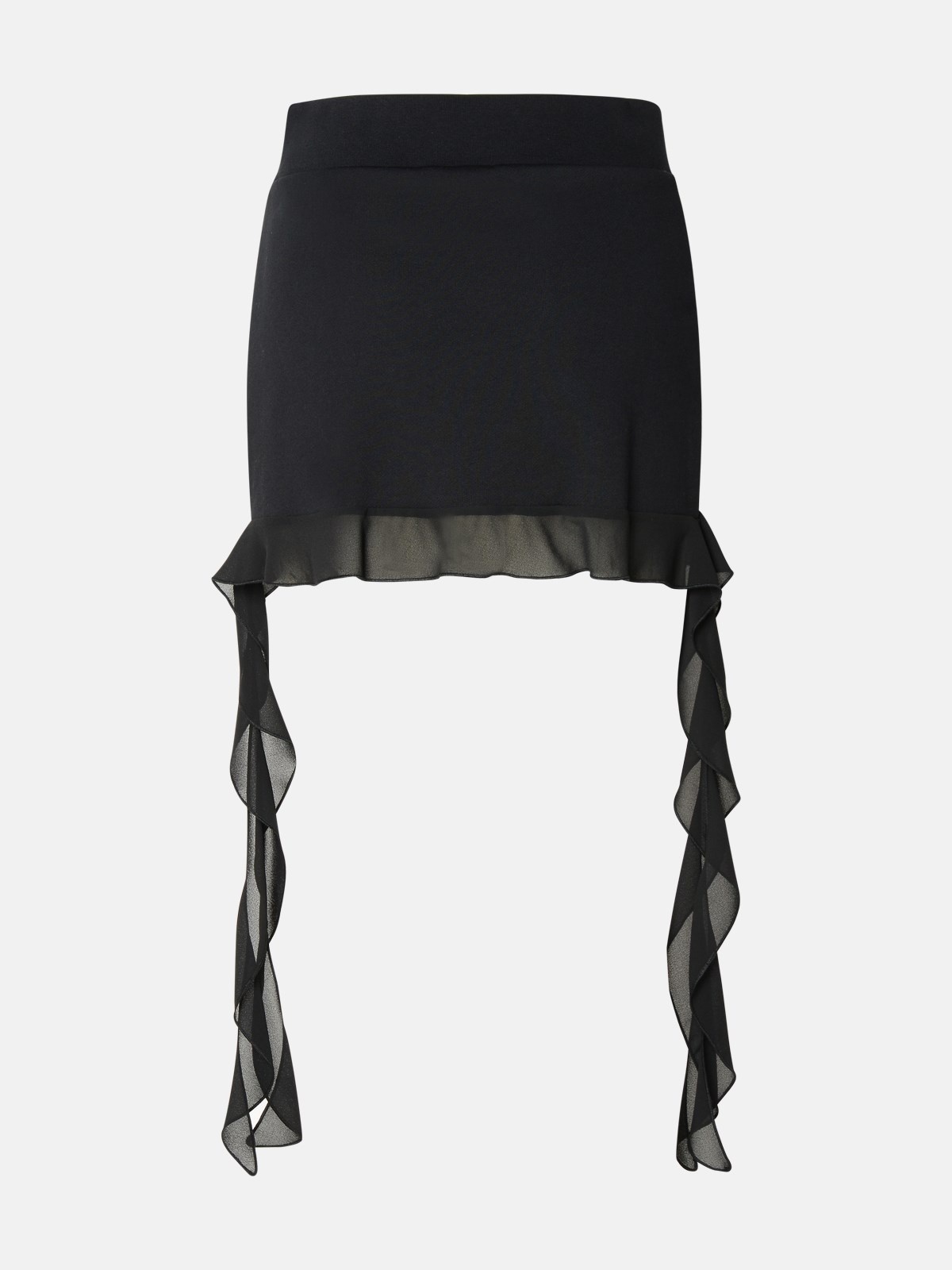 BLACK COTTON MINISKIRT - 3