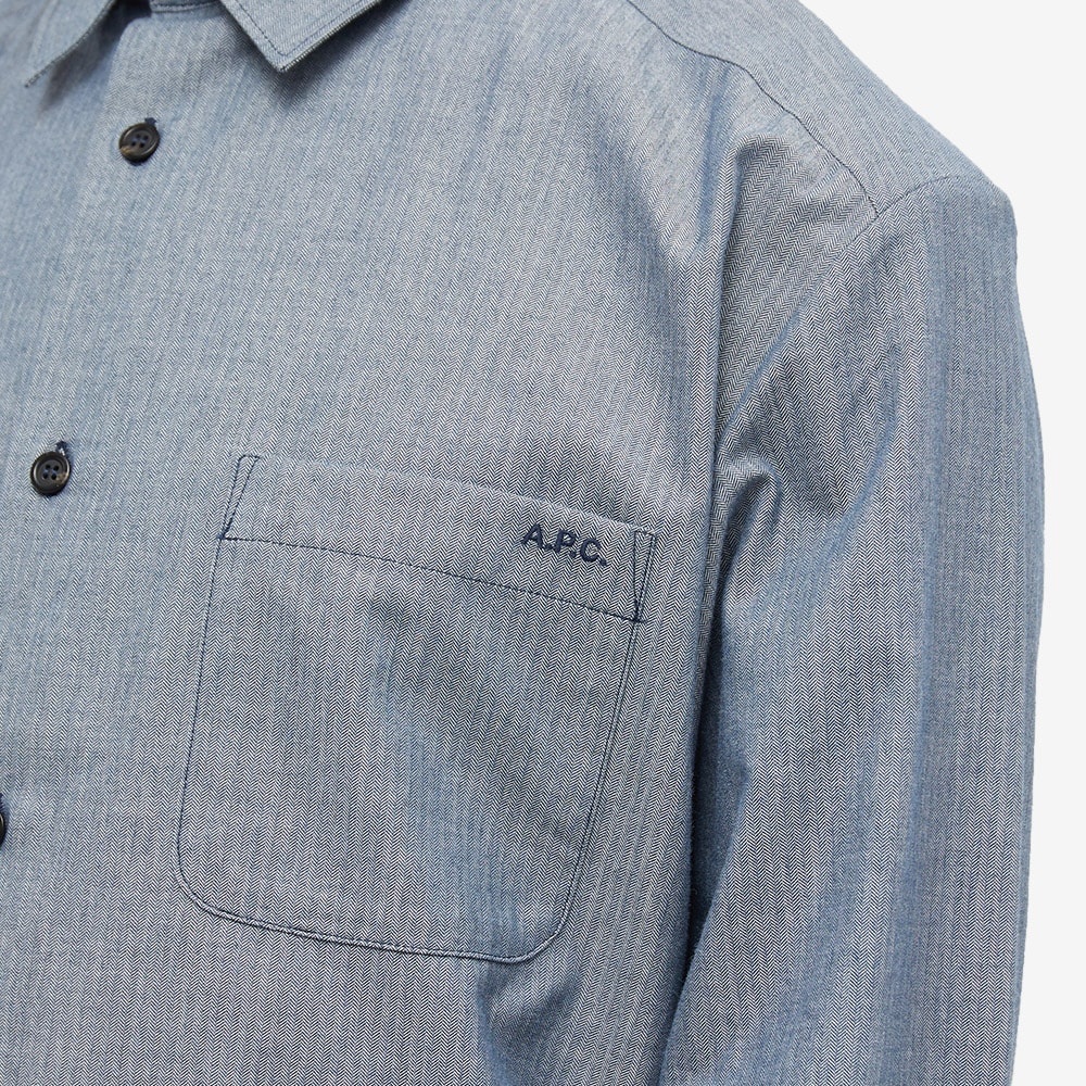 A.P.C Malo Logo Flannel Shirt - 5
