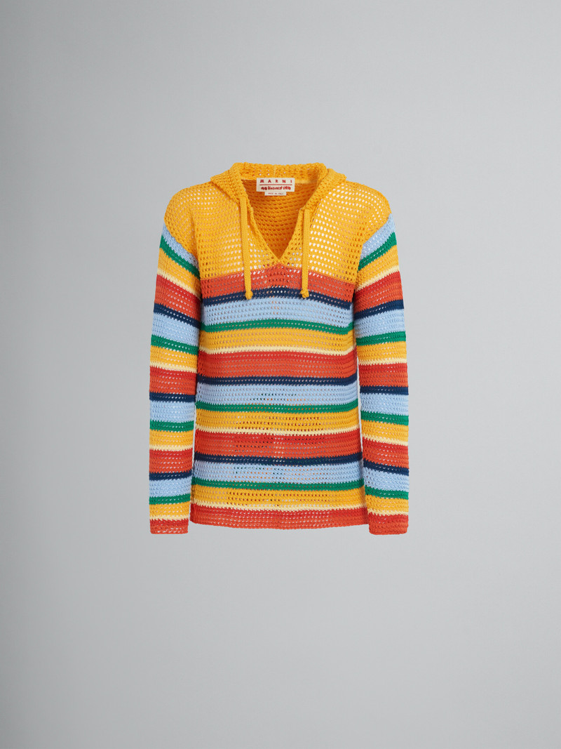 MARNI X NO VACANCY INN - MULTICOLOUR COTTON-KNIT HOODIE 1