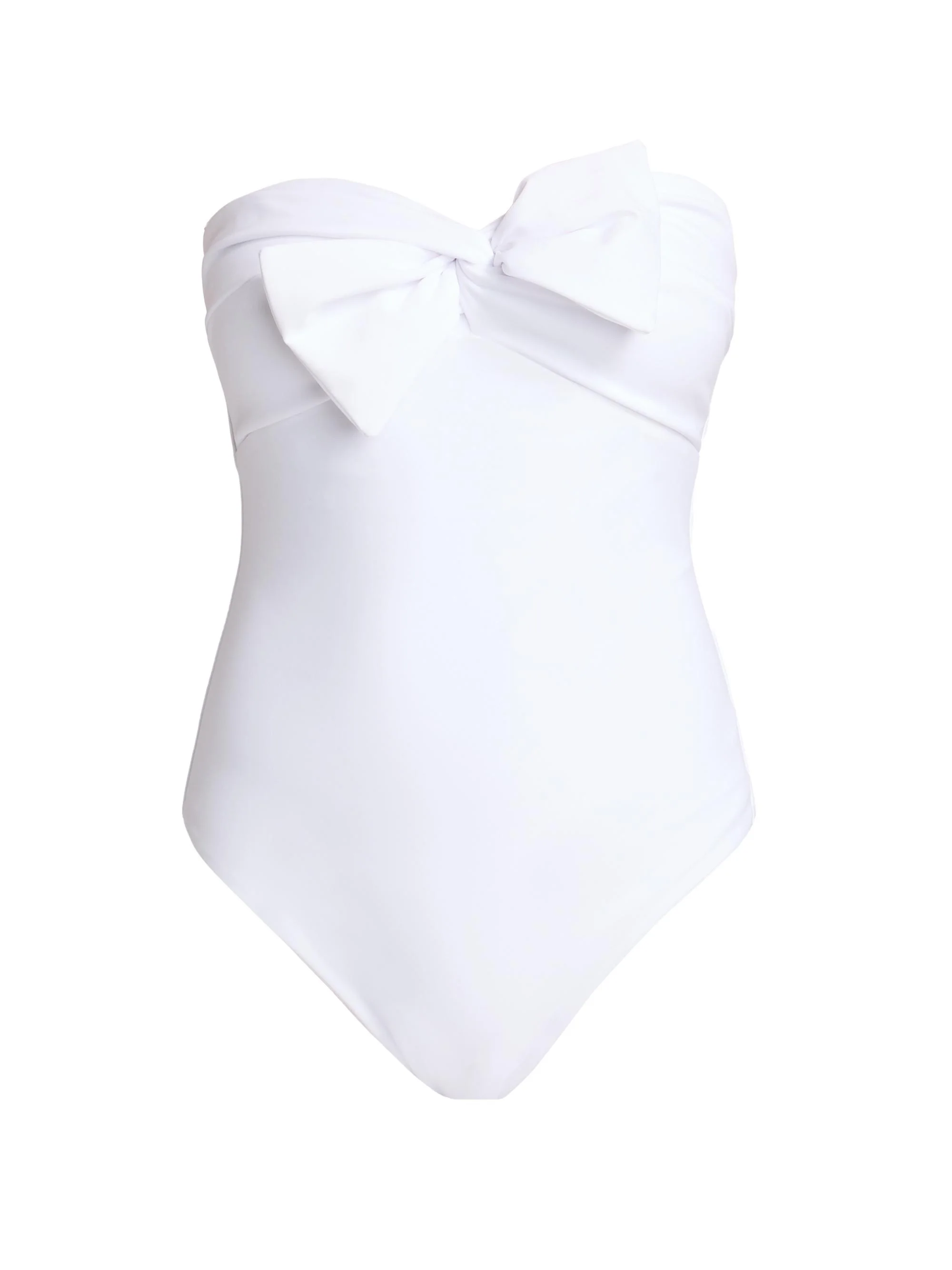 Women's Bow-Detail One-Piece Swimsuit - White - 1