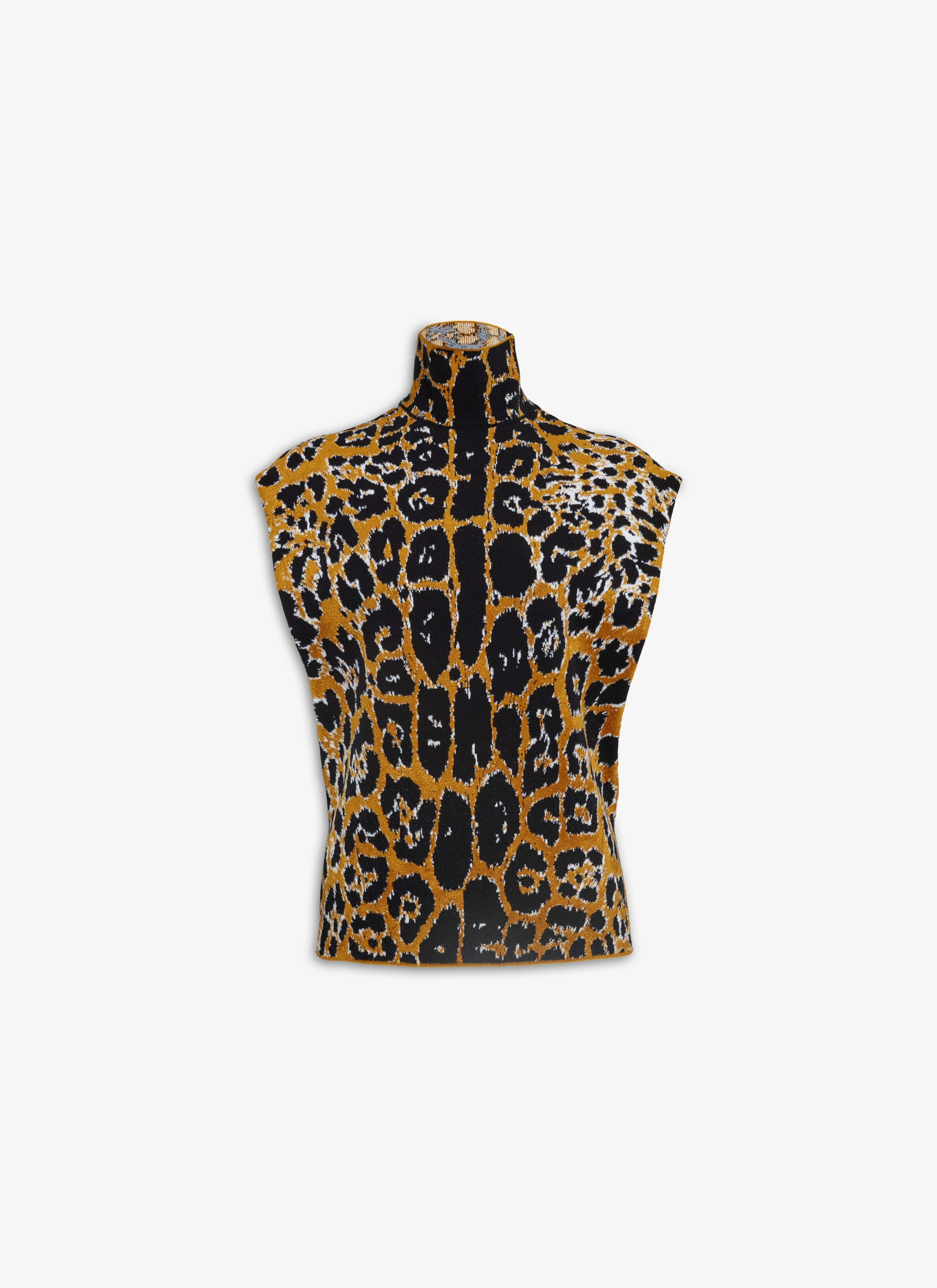 SQUARE TOP IN LEOPARD JACQUARD KNIT - 1