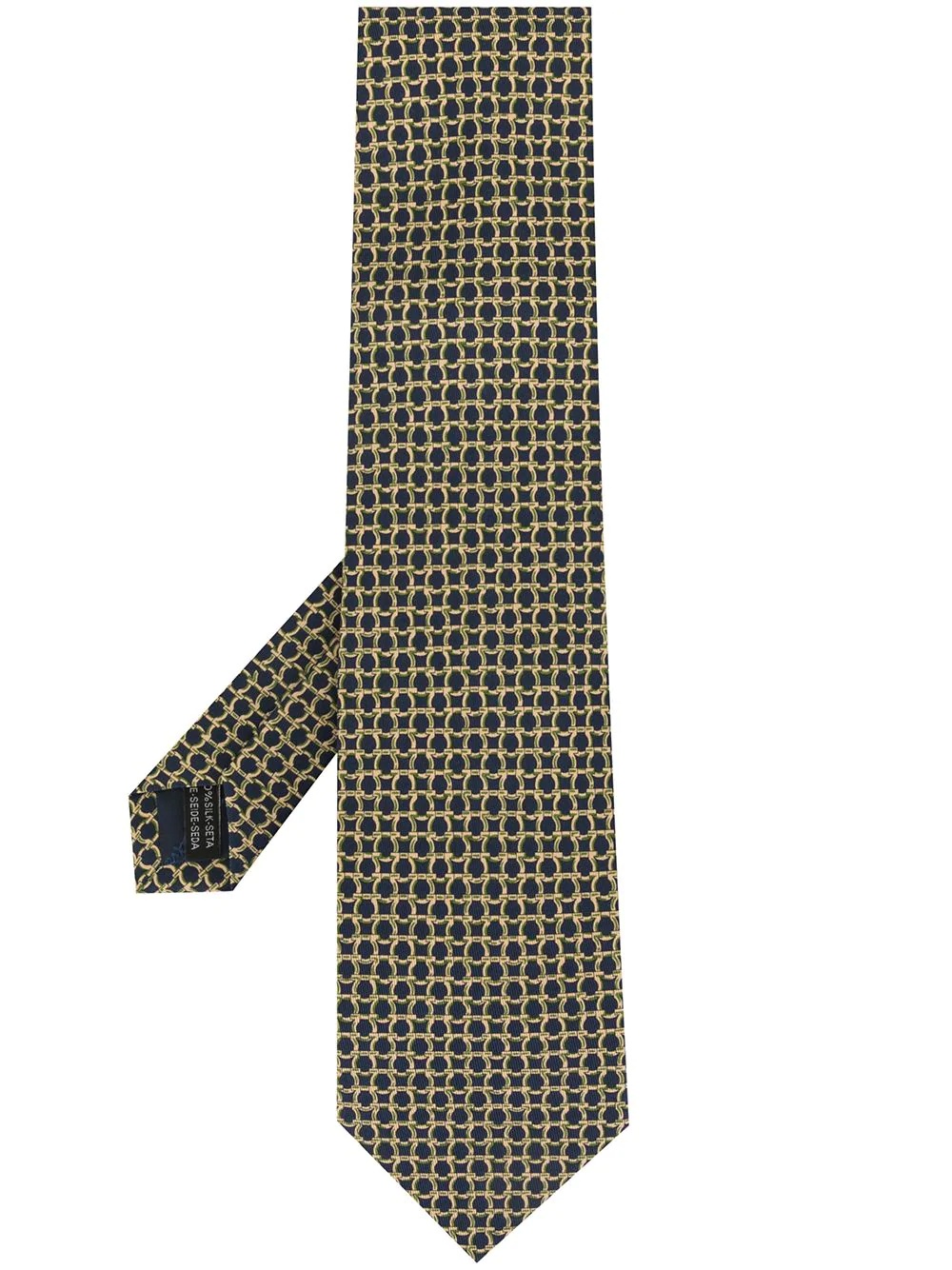 planes and pigeons-print silk tie - 1