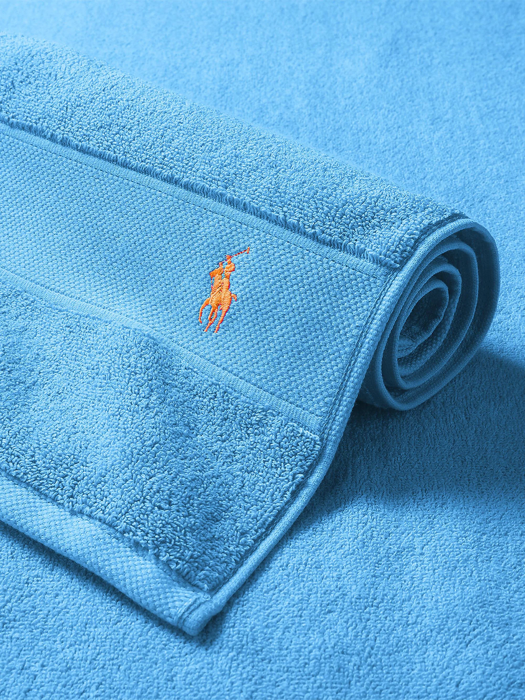 Polo Player Cotton Bath Mat - Cove Blue - 1