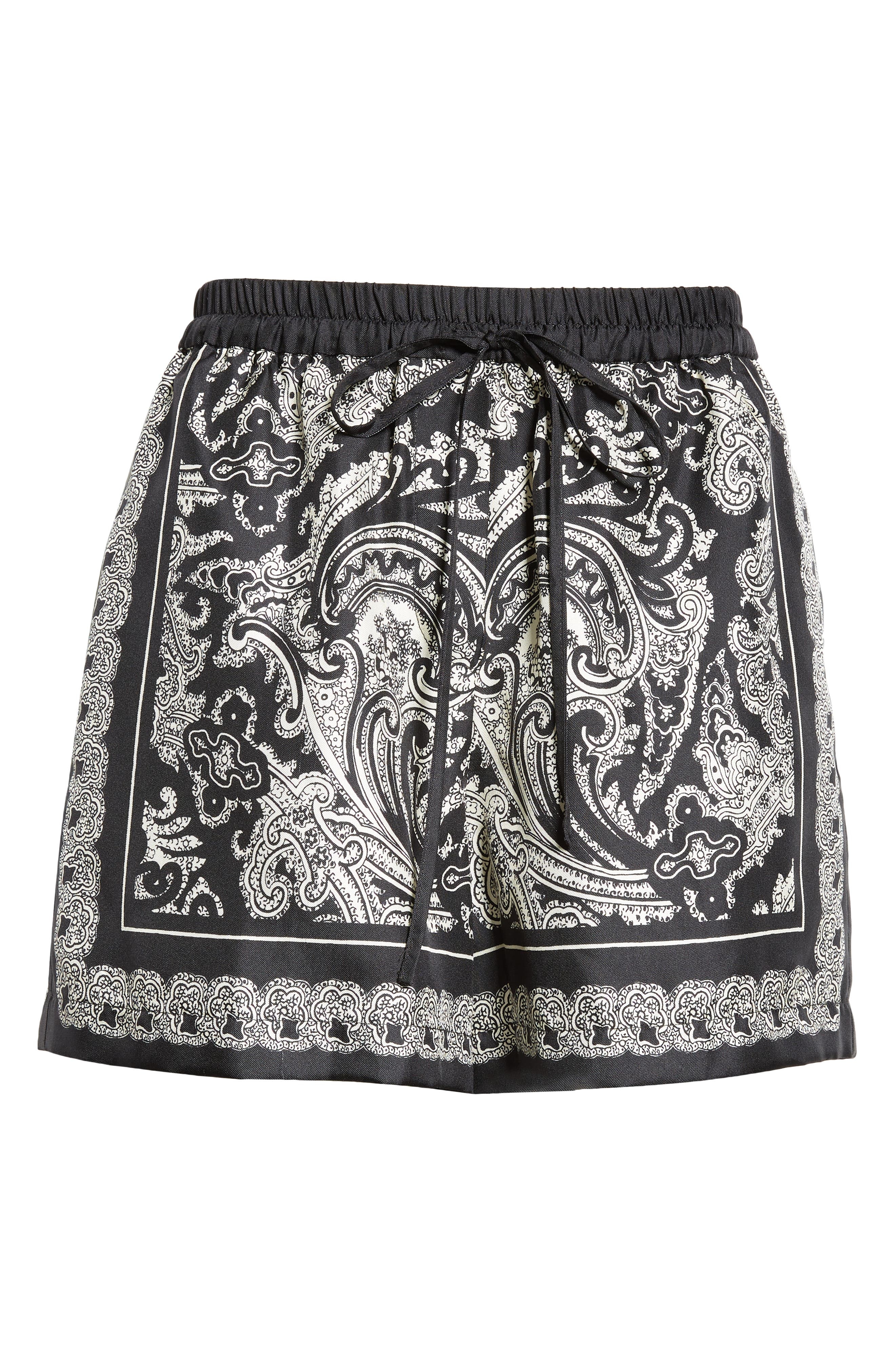 Nili Lotan Frances Silk Shorts in Black/Ivory Paisley Scarf at Nordstrom - 6