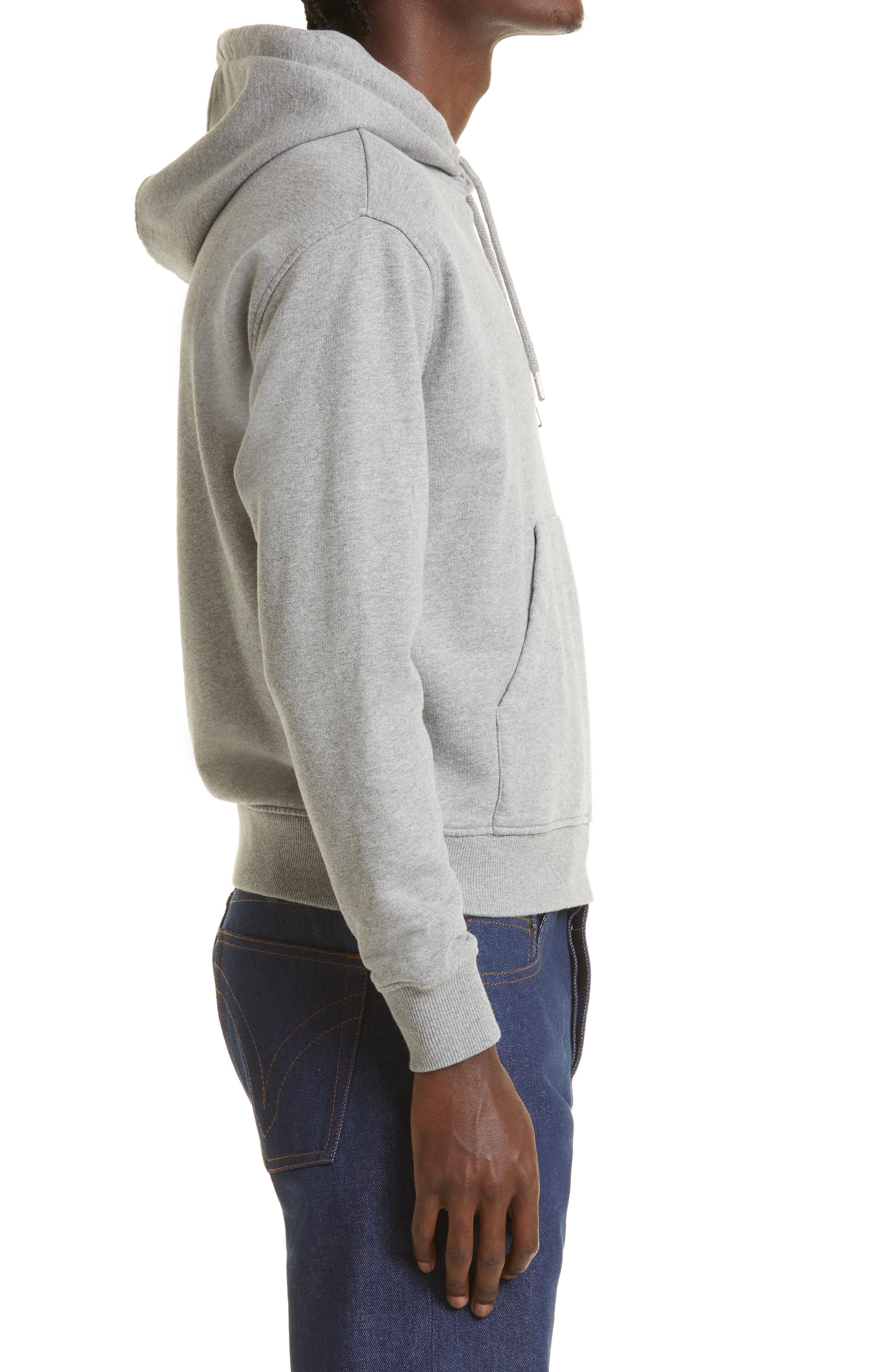 AMI PARIS AMI Alexandre Mattiussi Ami De Coeur Oversize Organic Cotton Hoodie in Heather Grey/055 at - 3