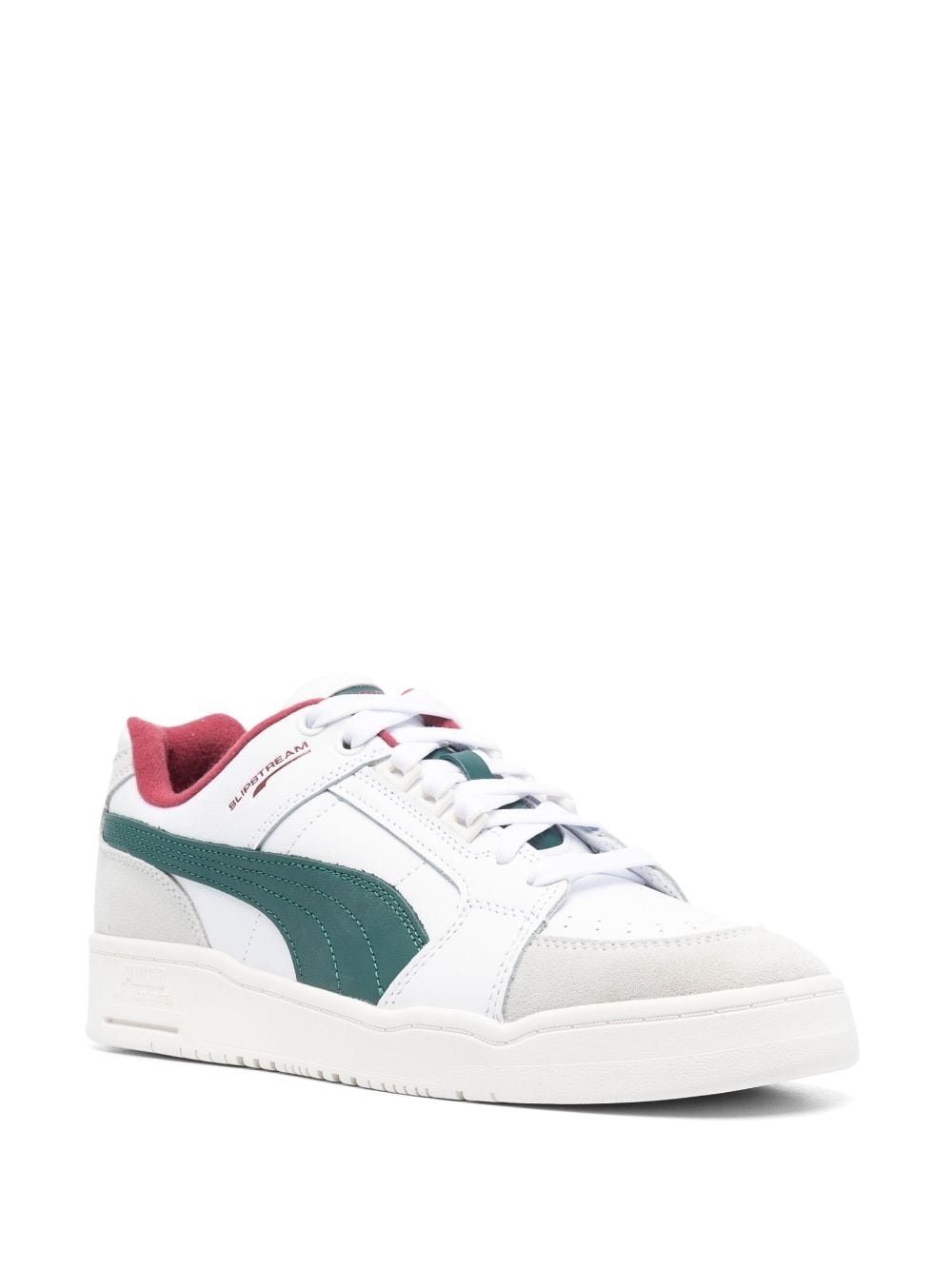 colour-block panelled leather low-top sneakers - 2