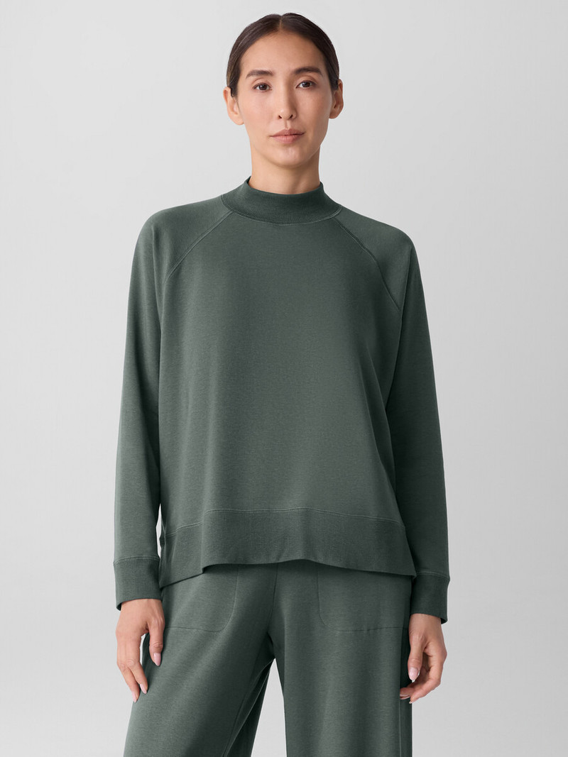 Cozy Brushed Terry Hug Mock Neck Top 3