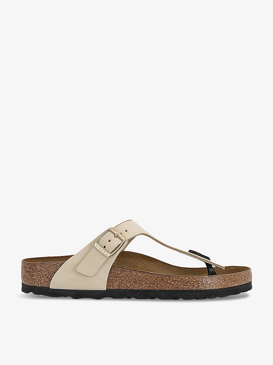 Branded-hardware leather thong sandals - 1