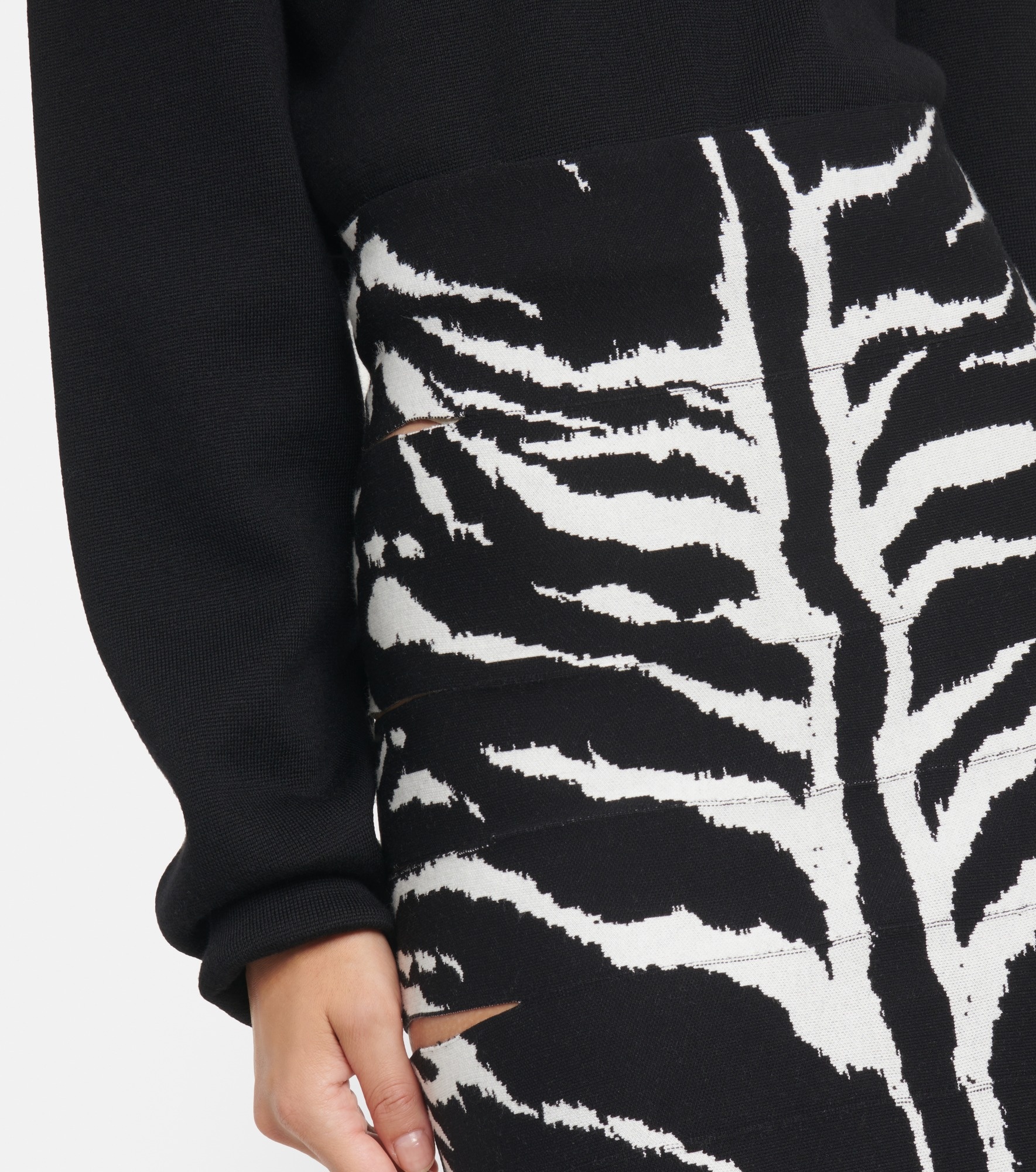 Alaïa Zebra-printed high-rise midi skirt | mytheresa
