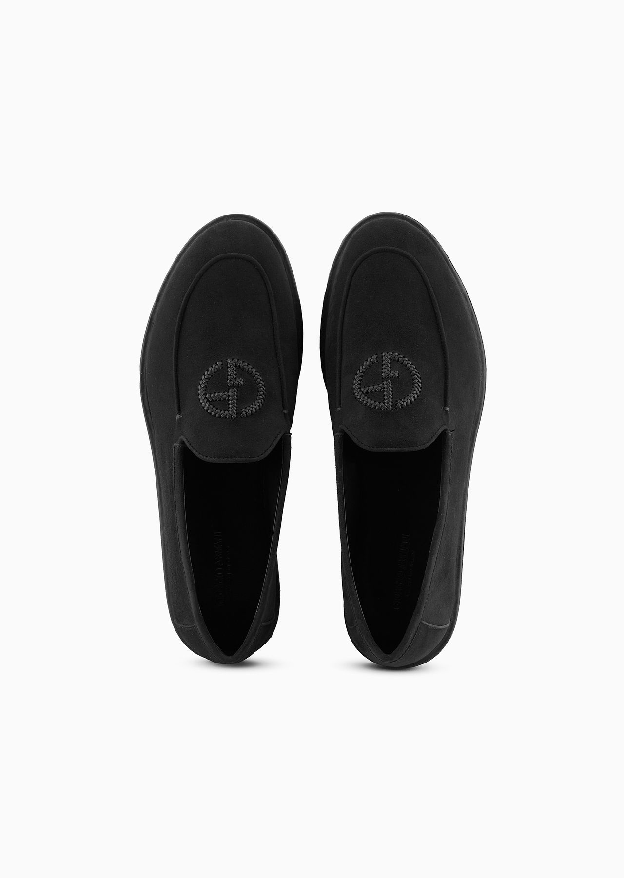 Suede loafers with embroidered logo - 3