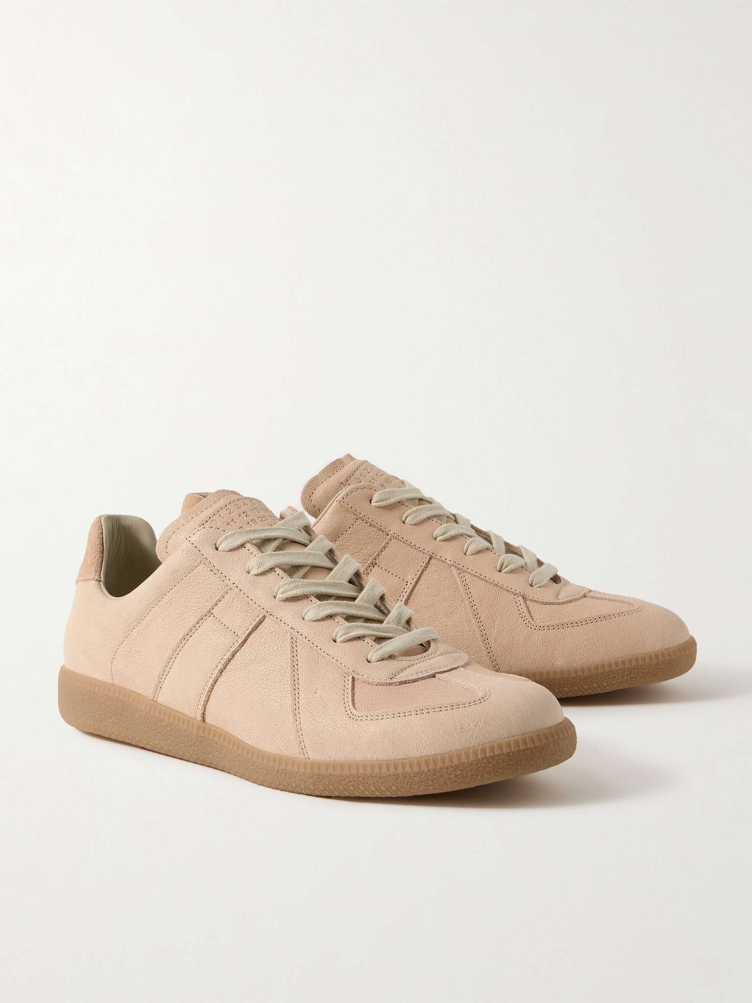 Replica Suede-Trimmed Leather Sneakers - 4