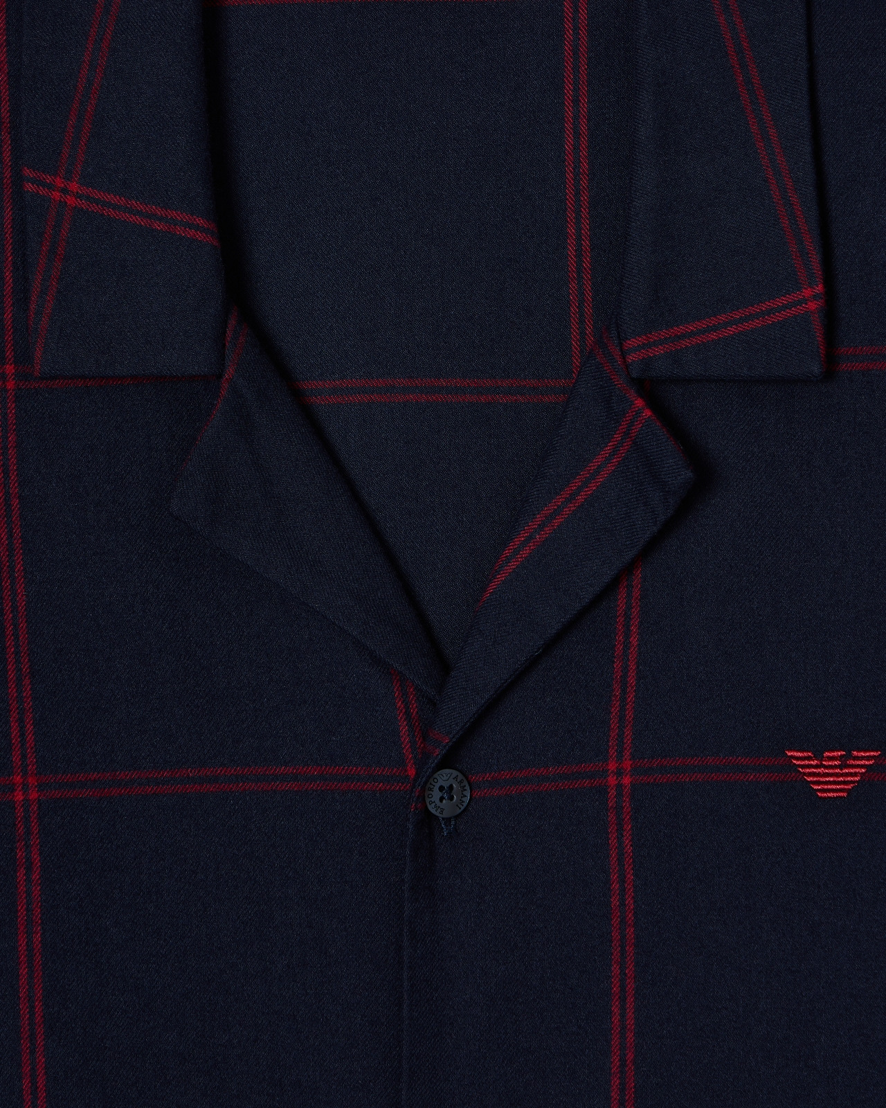 ASV TARTAN MOTIF FLANNEL PYJAMAS WITH LAPELS - 4