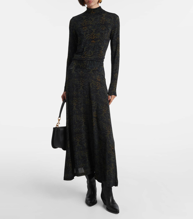 ULLA JOHNSON Paola printed jersey maxi skirt outlook