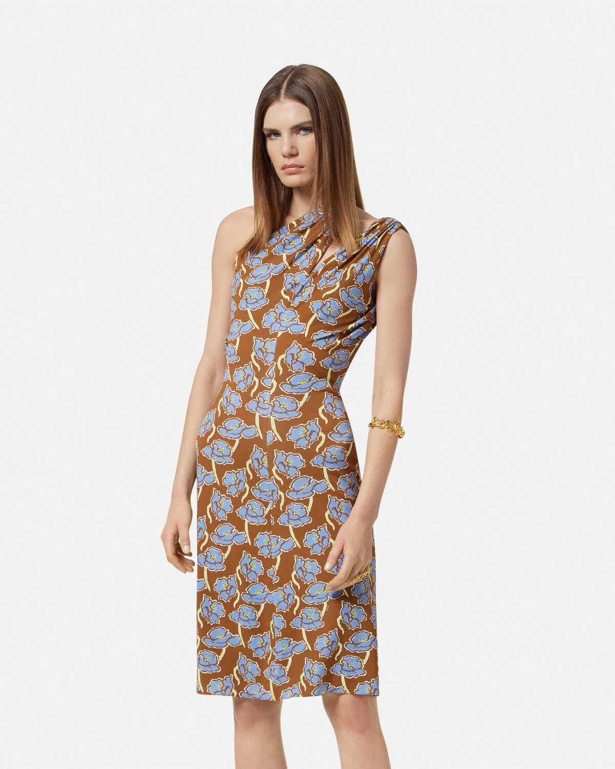 Poppies One-Shoulder Midi Dress - 4