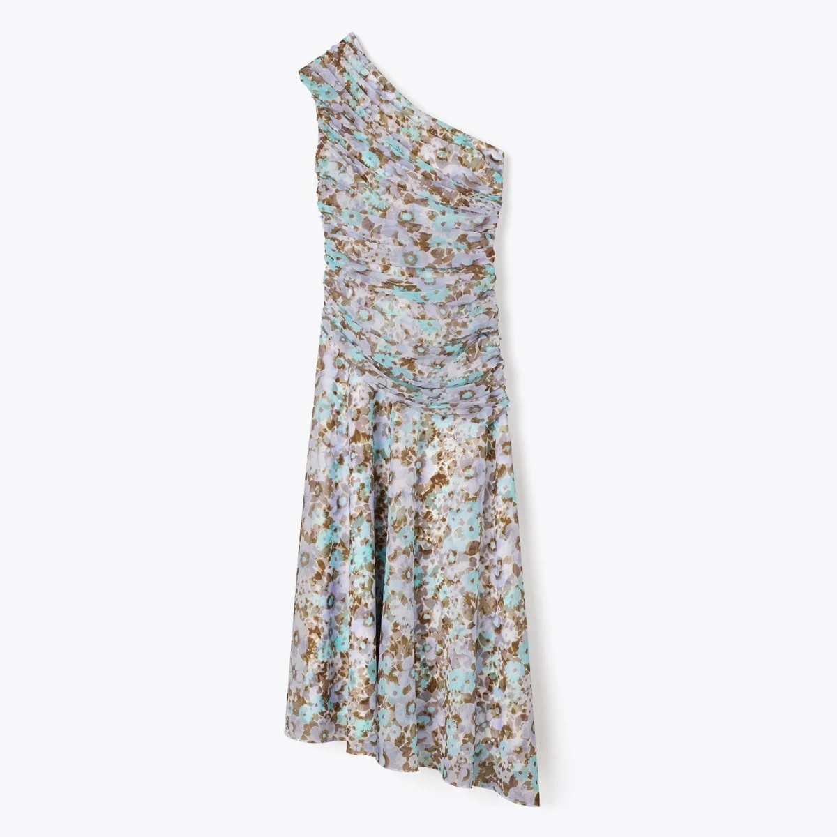 Printed One-Shoulder Dress - 1