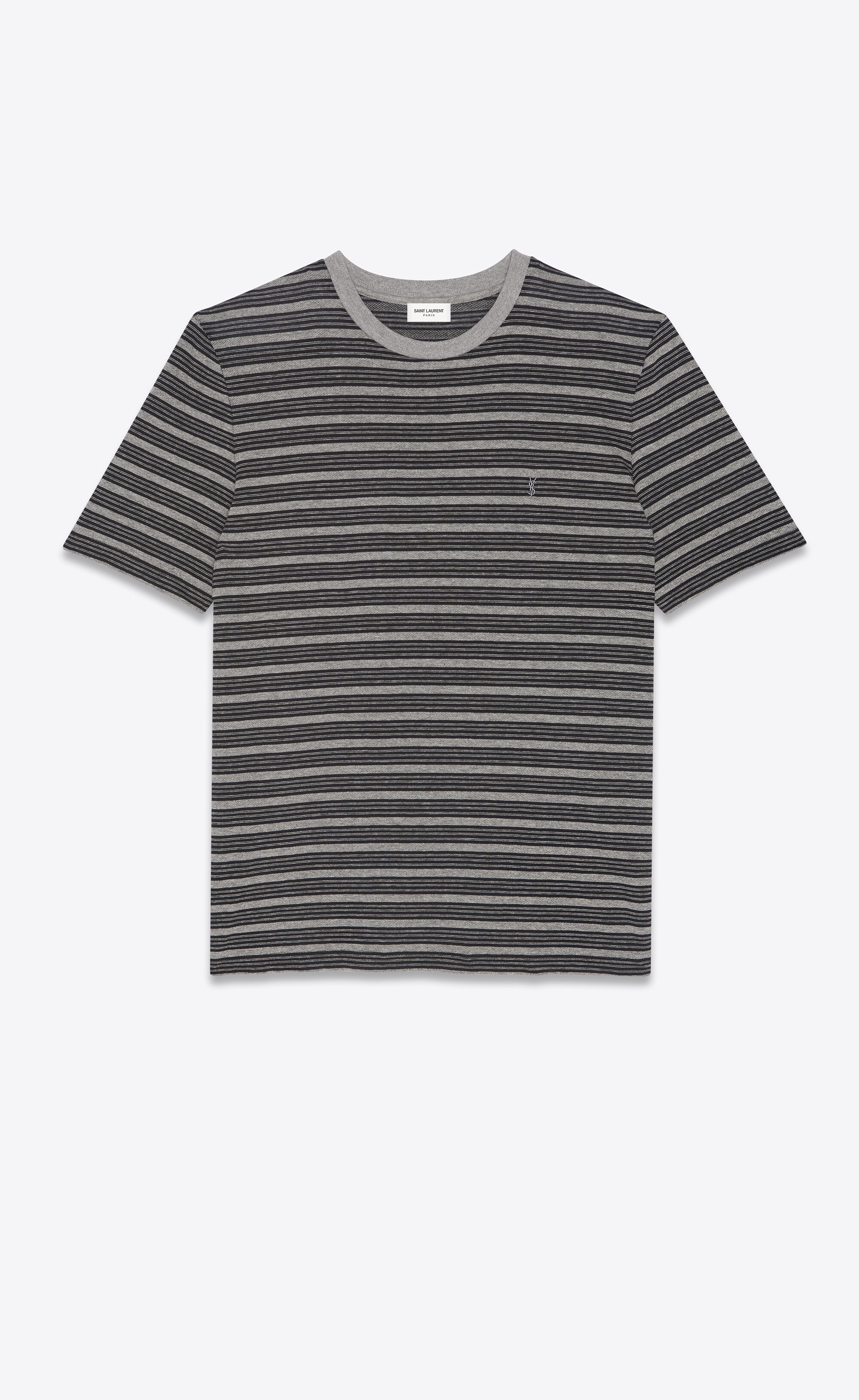 monogram classic t-shirt in striped jersey - 1