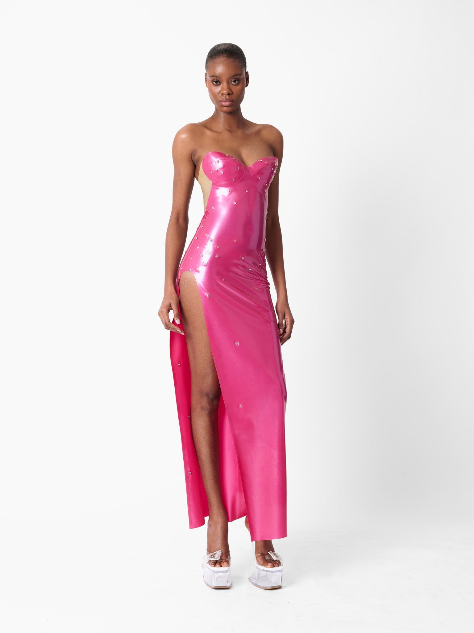 BUNNY LATEX MAXI DRESS - 5