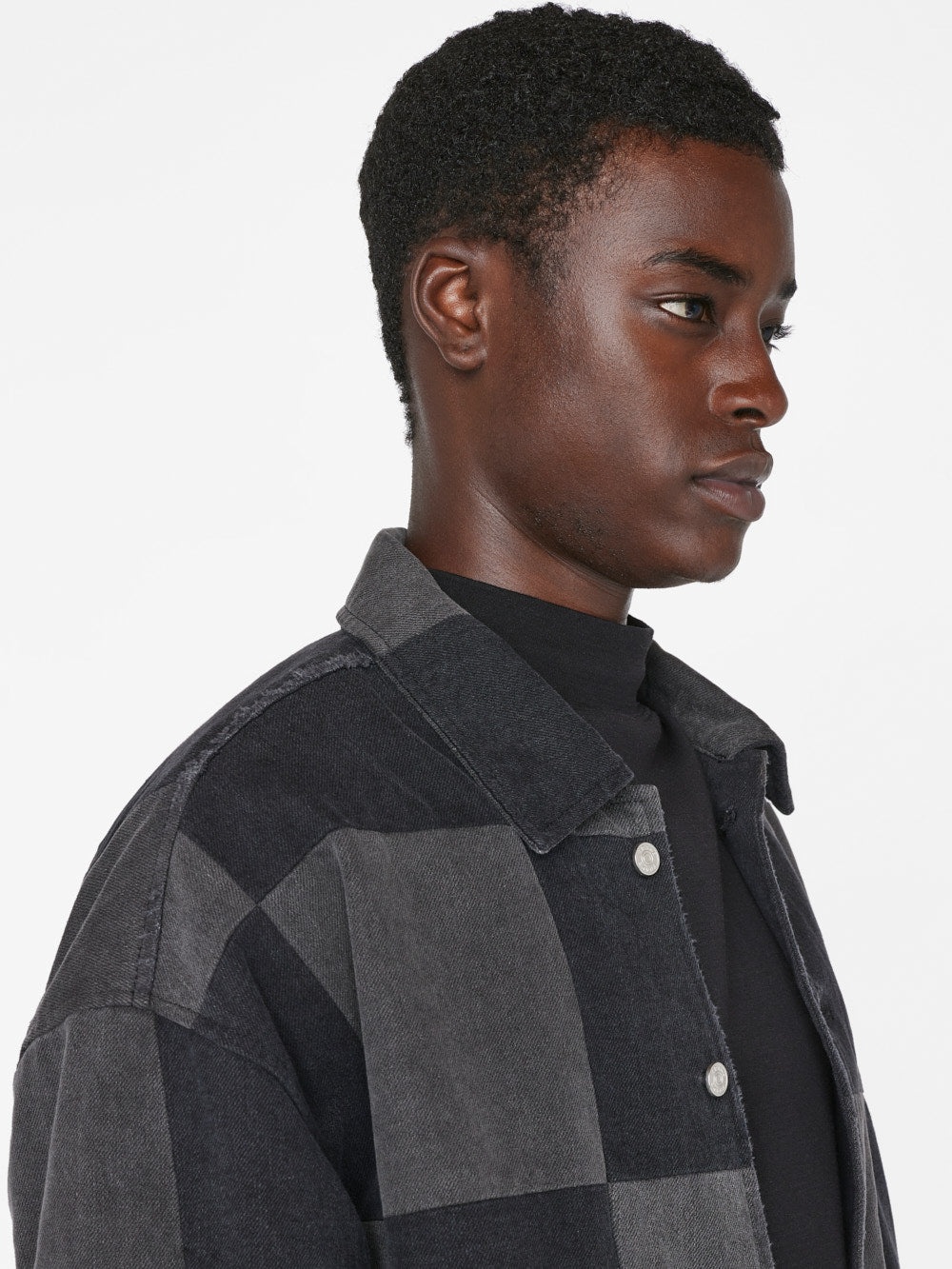 Monochrome Denim Jacket in Washed Noir - 4