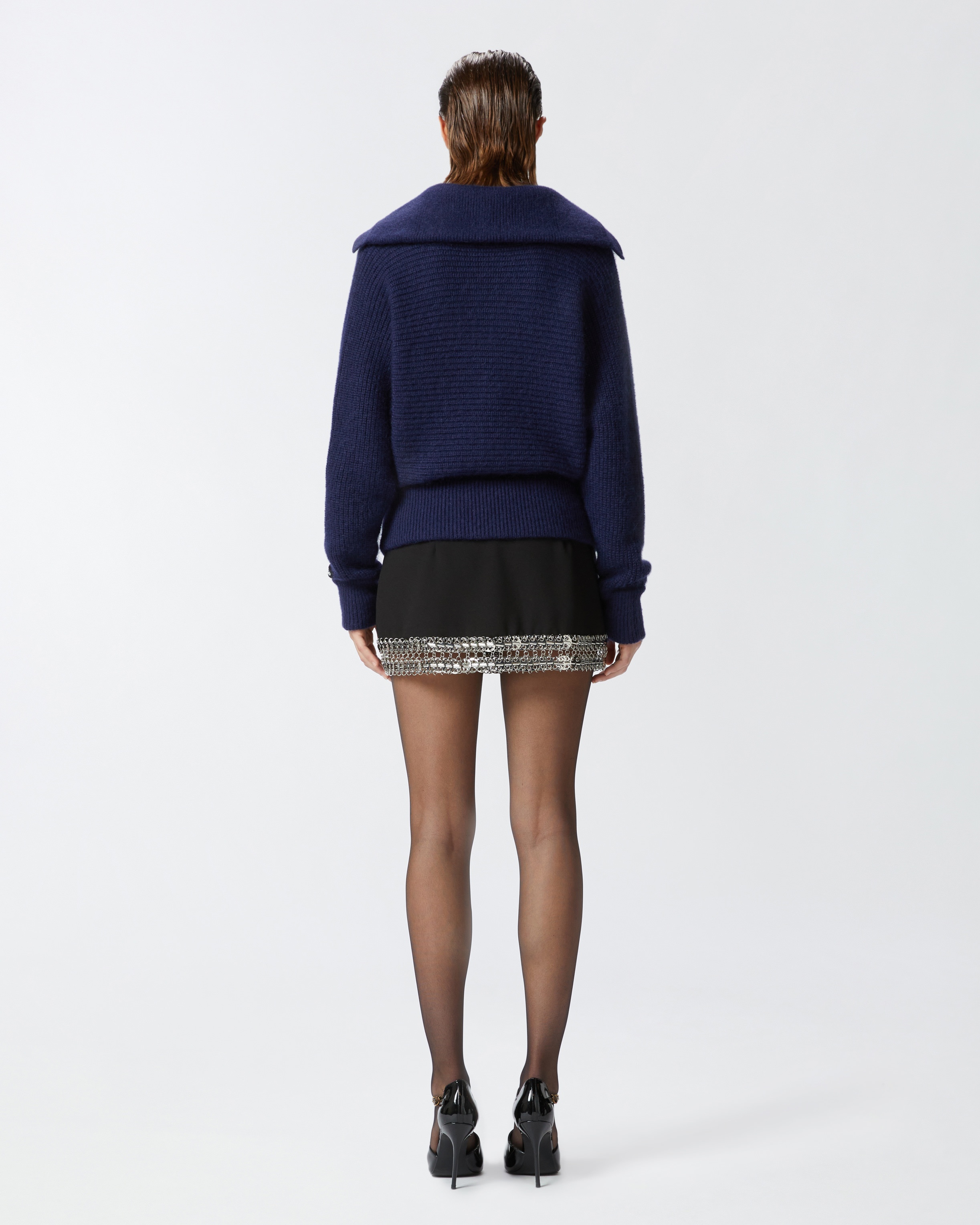 MOHAIR BLEND V-NECK JUMPER - 4