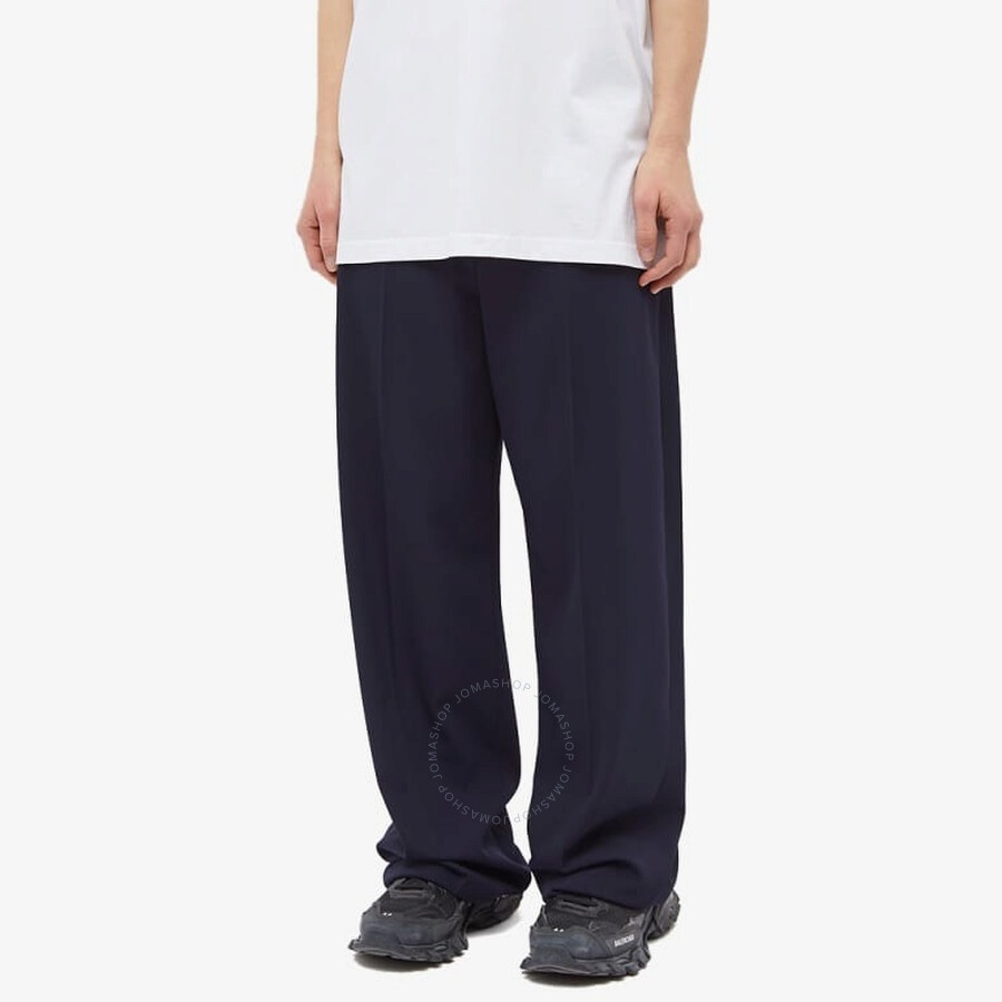 Balenciaga Men's Dark Navy Large-Fit Tailored Trousers - 2