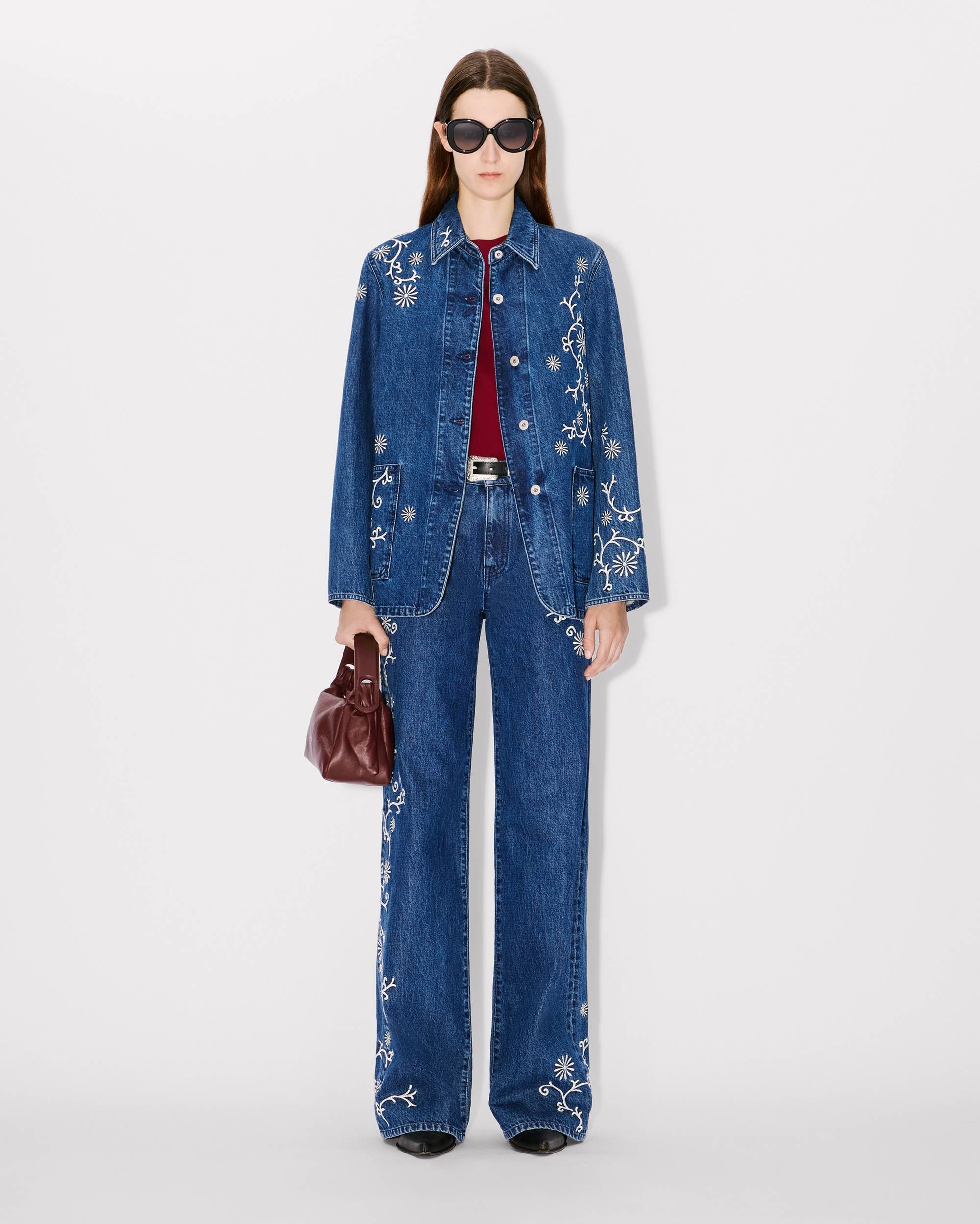 'KENZO Marguerite' embroidered workwear jacket in japanese denim - 3