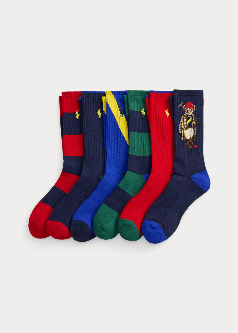 Polo Bear Cotton-Blend Crew Sock 6-Pack 1