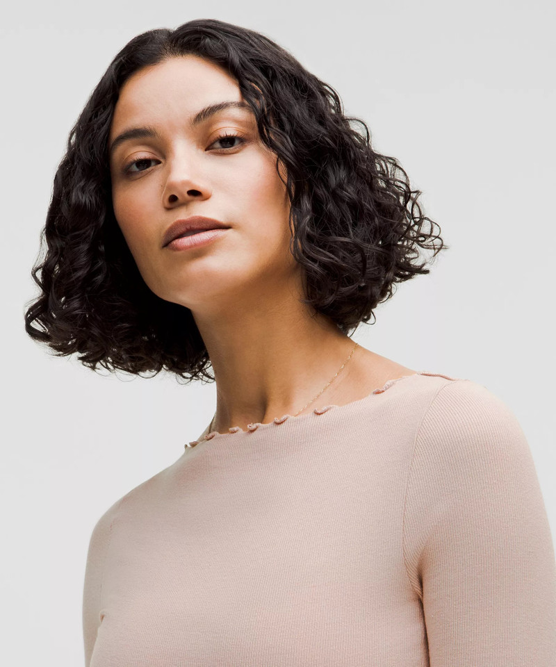 Hold Tight Lettuce-Edge Boatneck Long-Sleeve Shirt 4