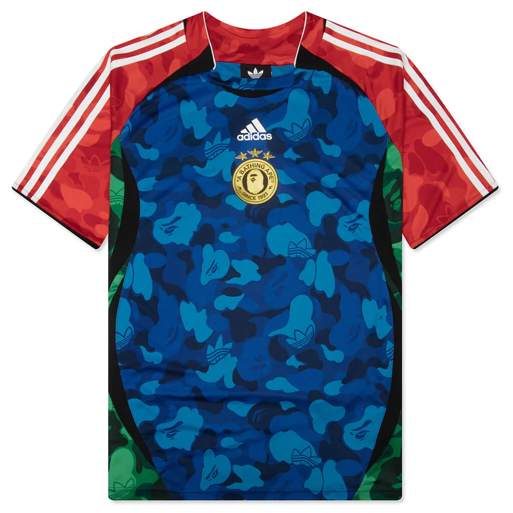 ADIDAS ORIGINALS X BAPE TEAMGEIST HOCKEY TEE - BLUE/RED/GREEN - 1