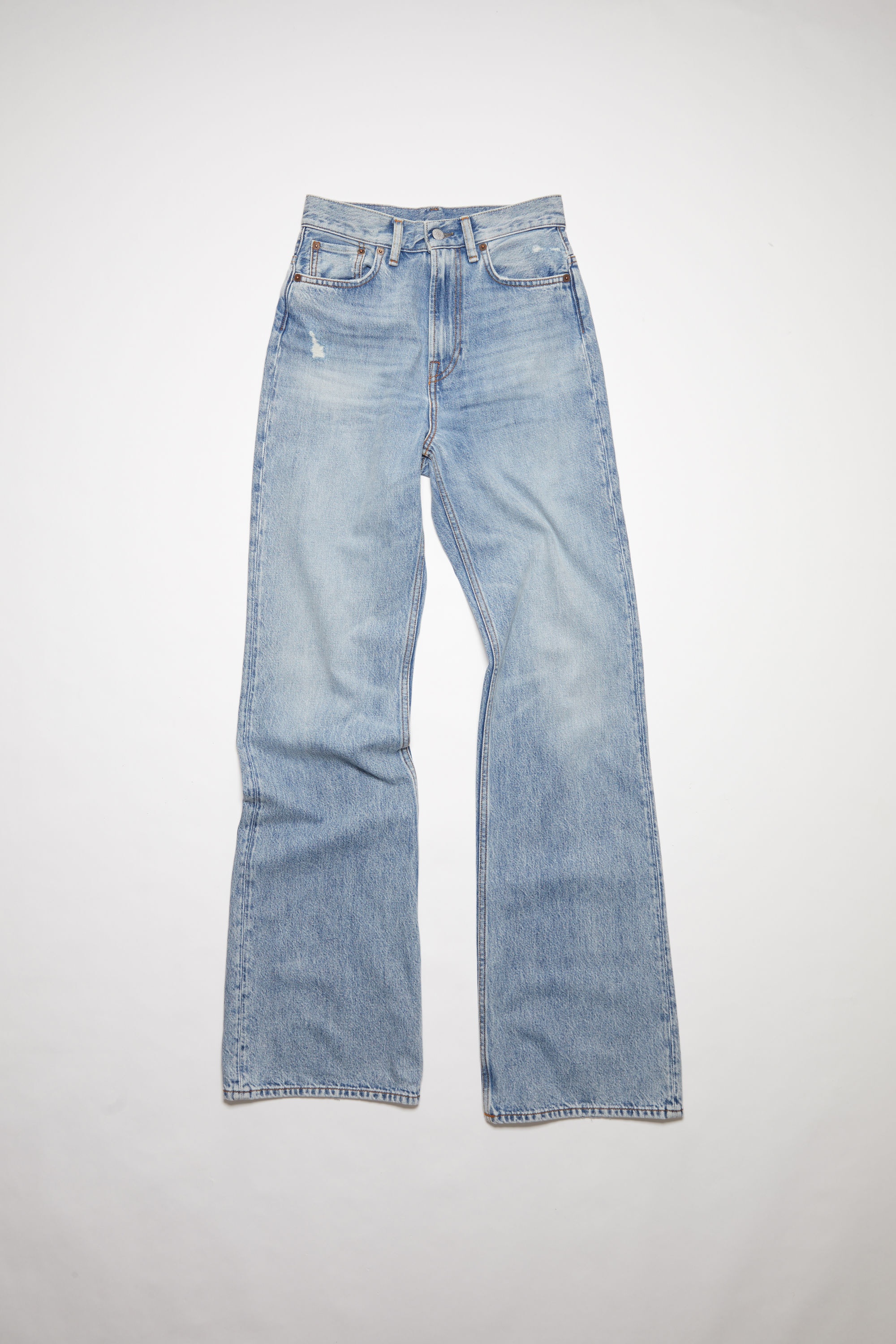 デニム・ジーパン ACNE STUDIOS Woman Jeans Blue A00433 BUF 2022F high-rise wide-leg jeans in blue - Acne Studios