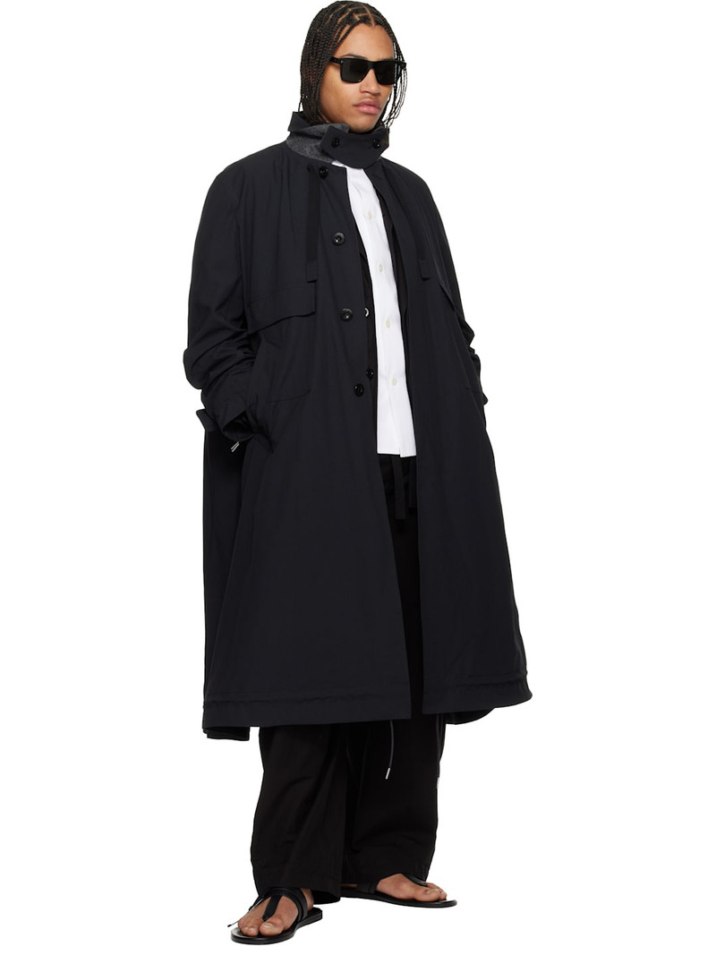 sacai Black Weathercloth Coat outlook