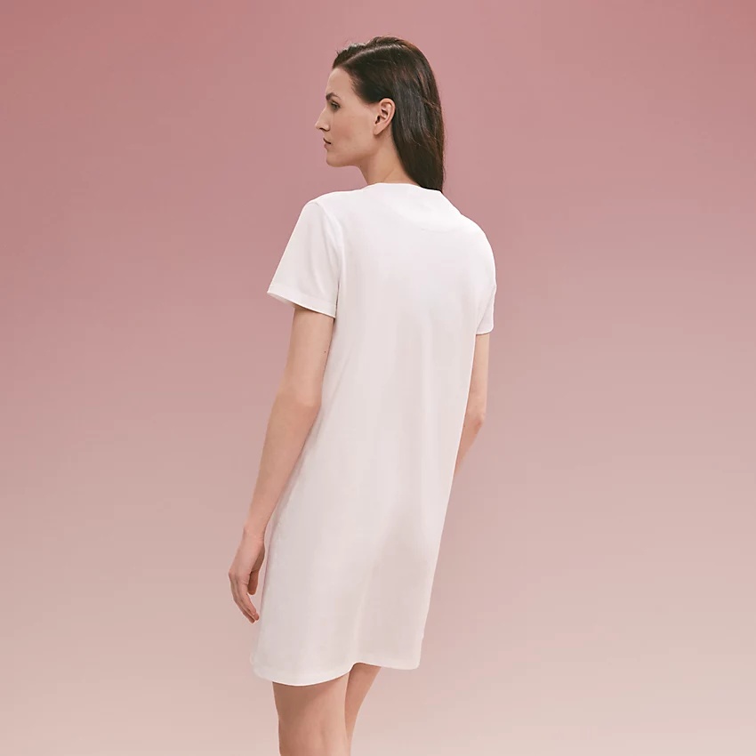 Straight embroidered pocket dress - 2