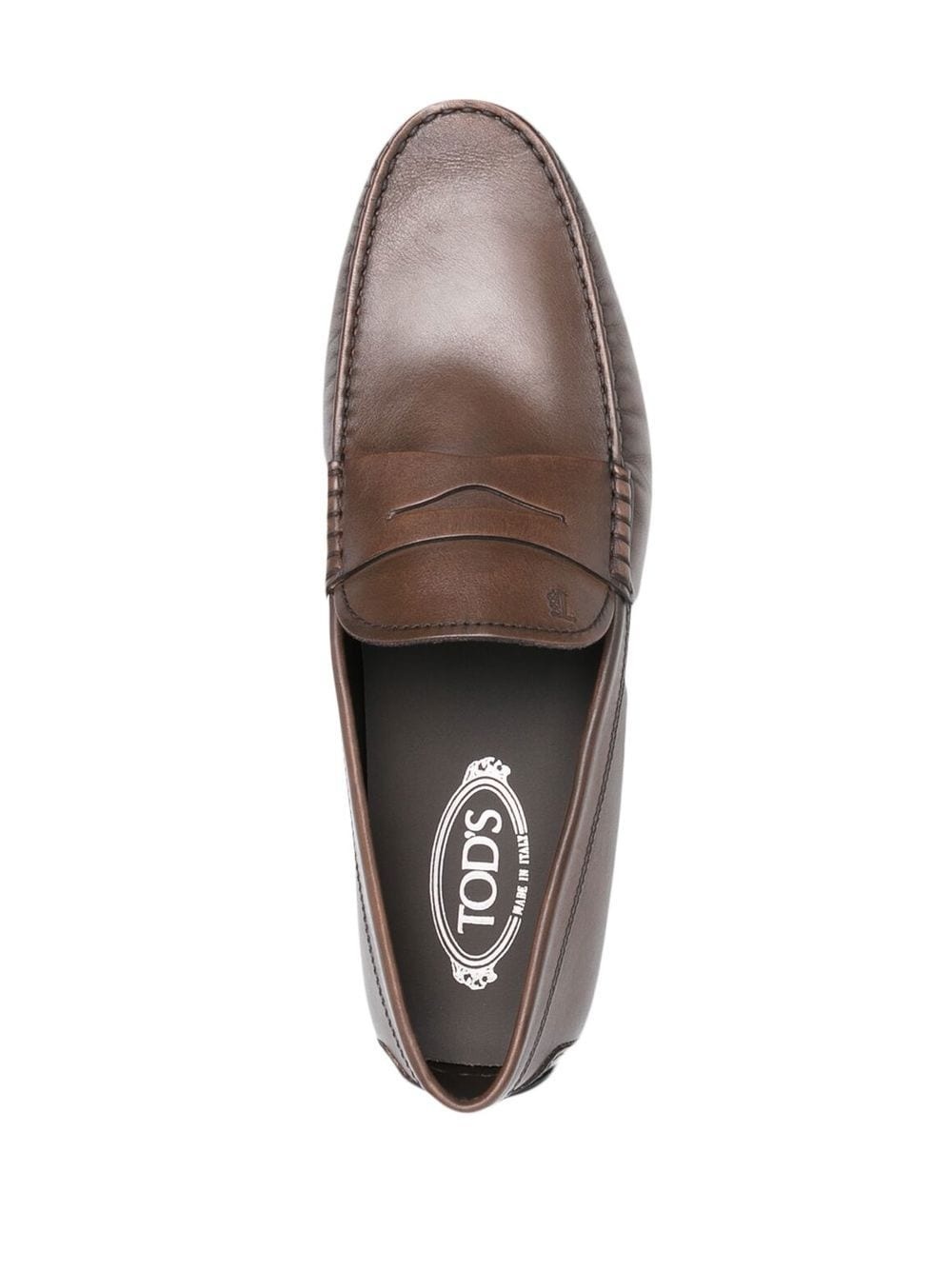embossed-logo detail loafers - 4