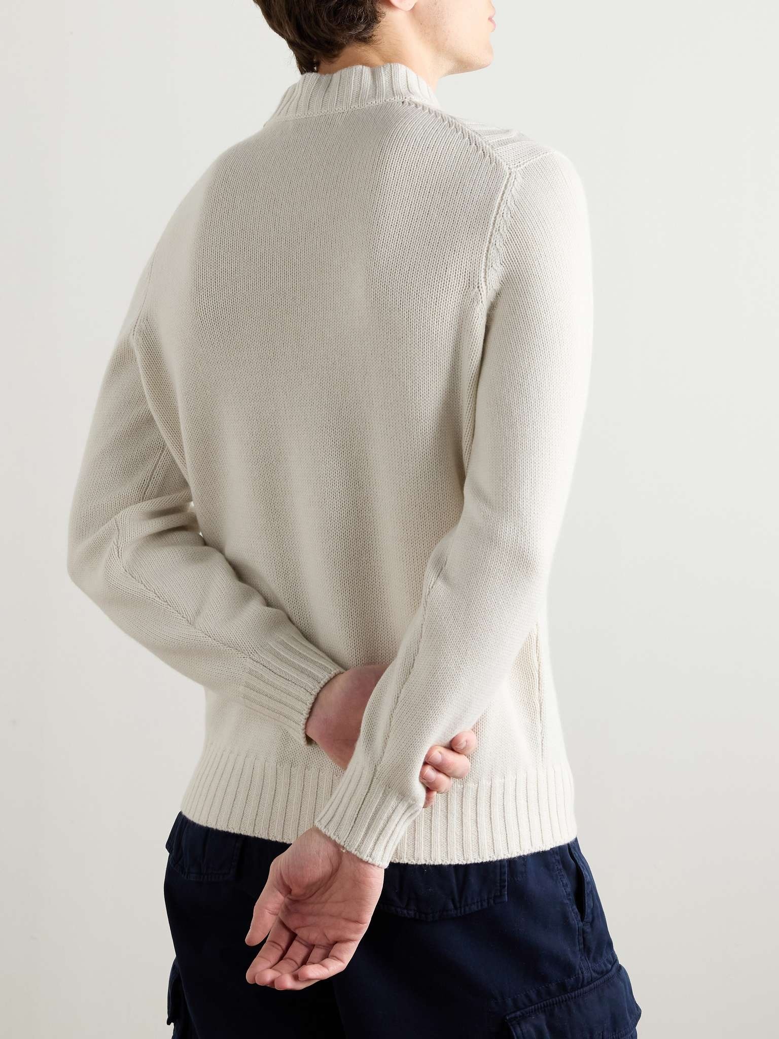 Cable-Knit Cashmere Mock-Neck Sweater - 3