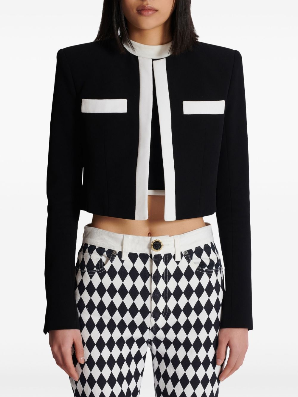 Spencer crepe cropped jacket - 5