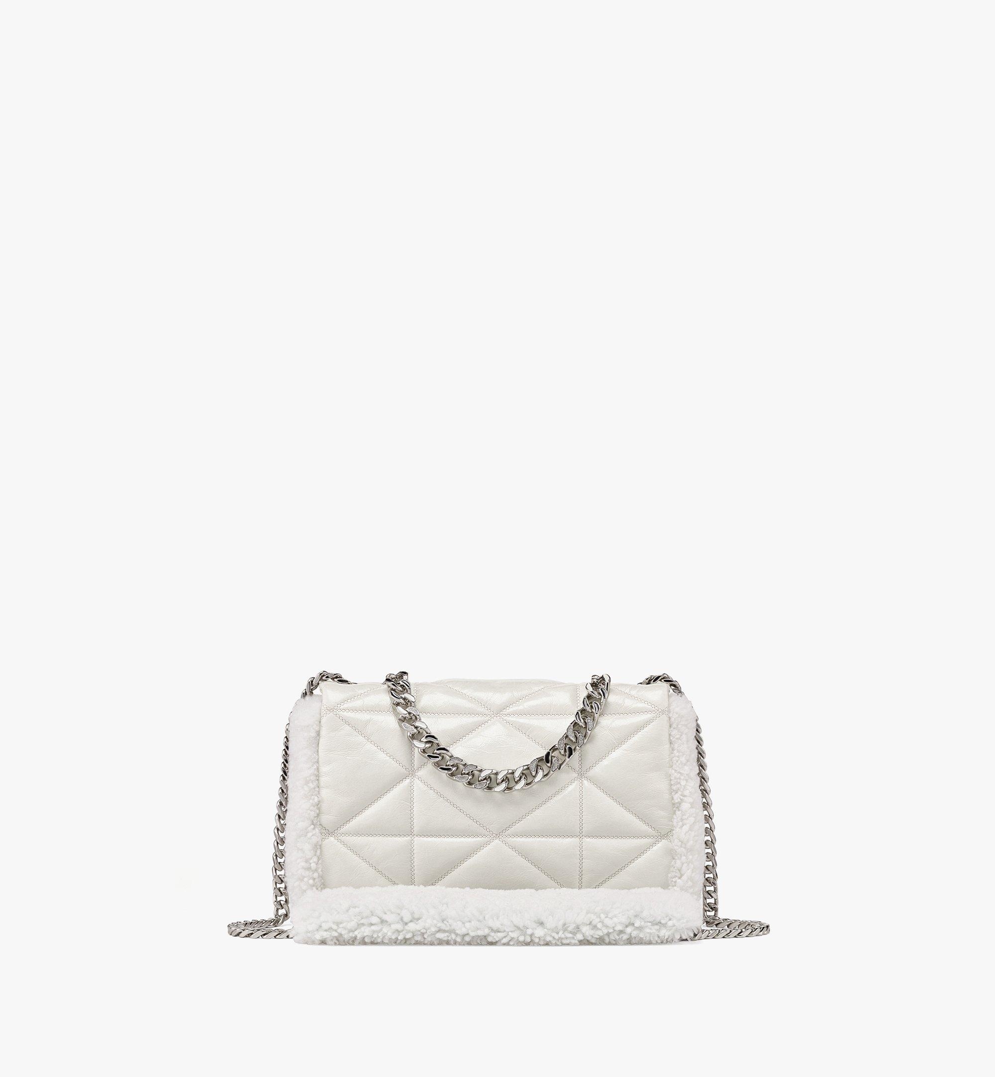Travia Shearling Shoulder Bag in Cloud Quilted Leather - 5
