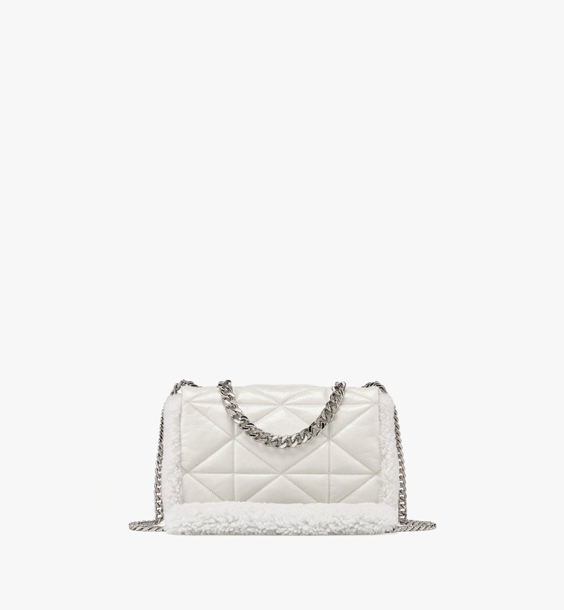 Travia Shearling Shoulder Bag in Cloud Quilted Leather 5