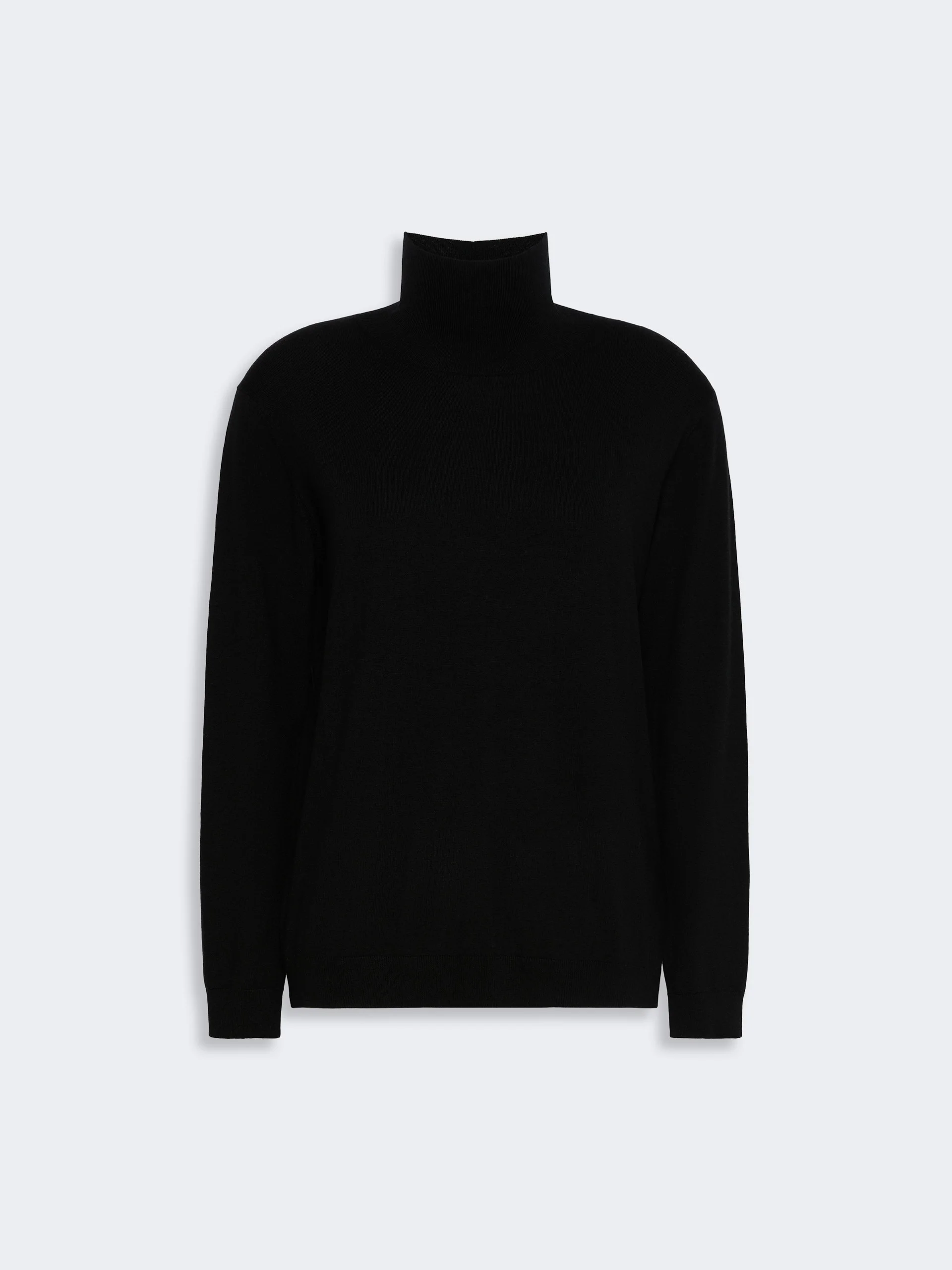 KIKU Wool and silk knit turtleneck - BLACK - 1