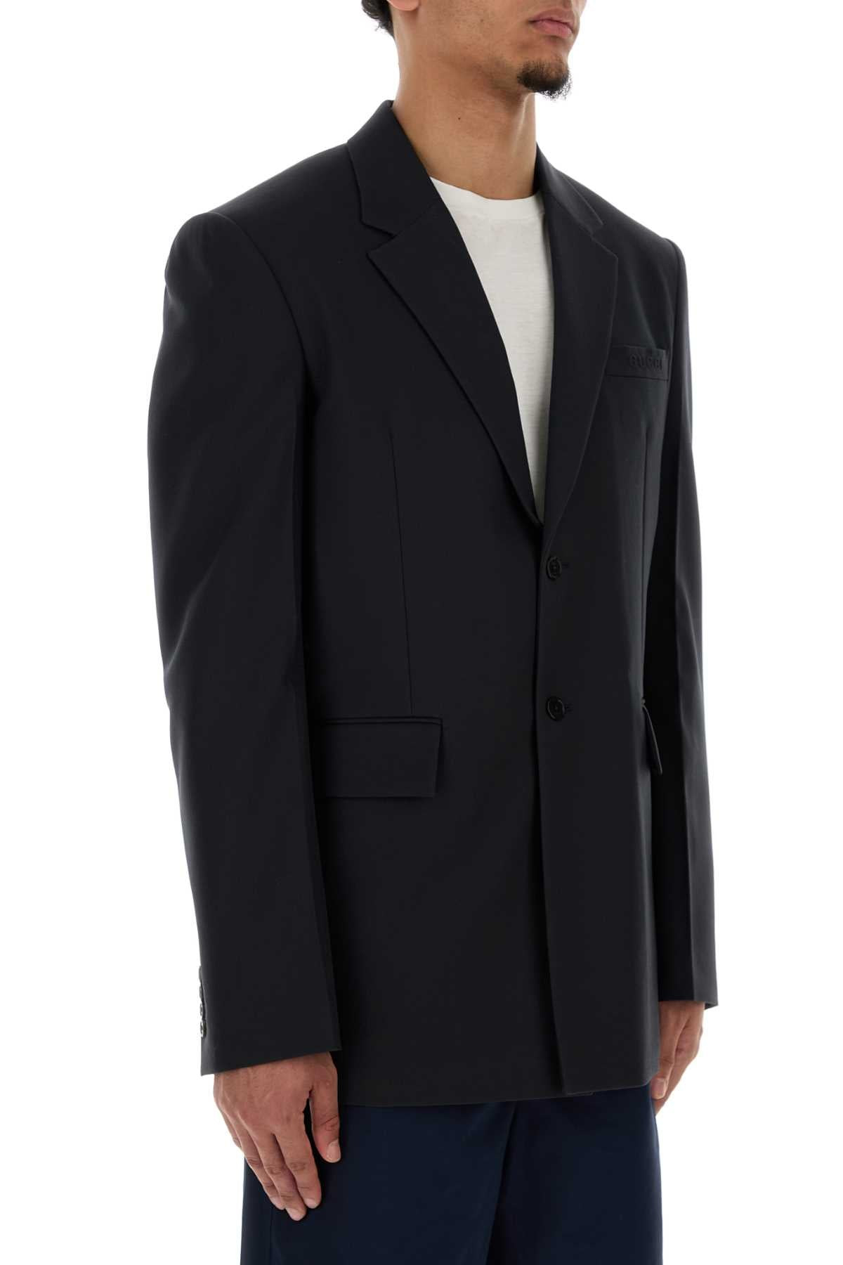 Gucci Men Graphite Twill Blazer - 3