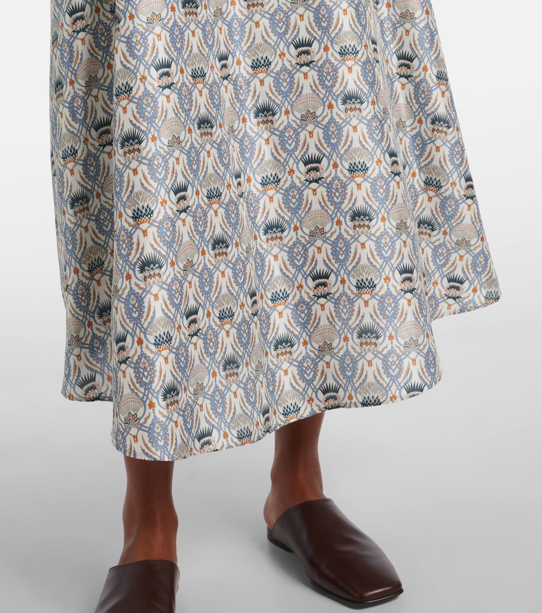 Mila printed silk midi dress - 5