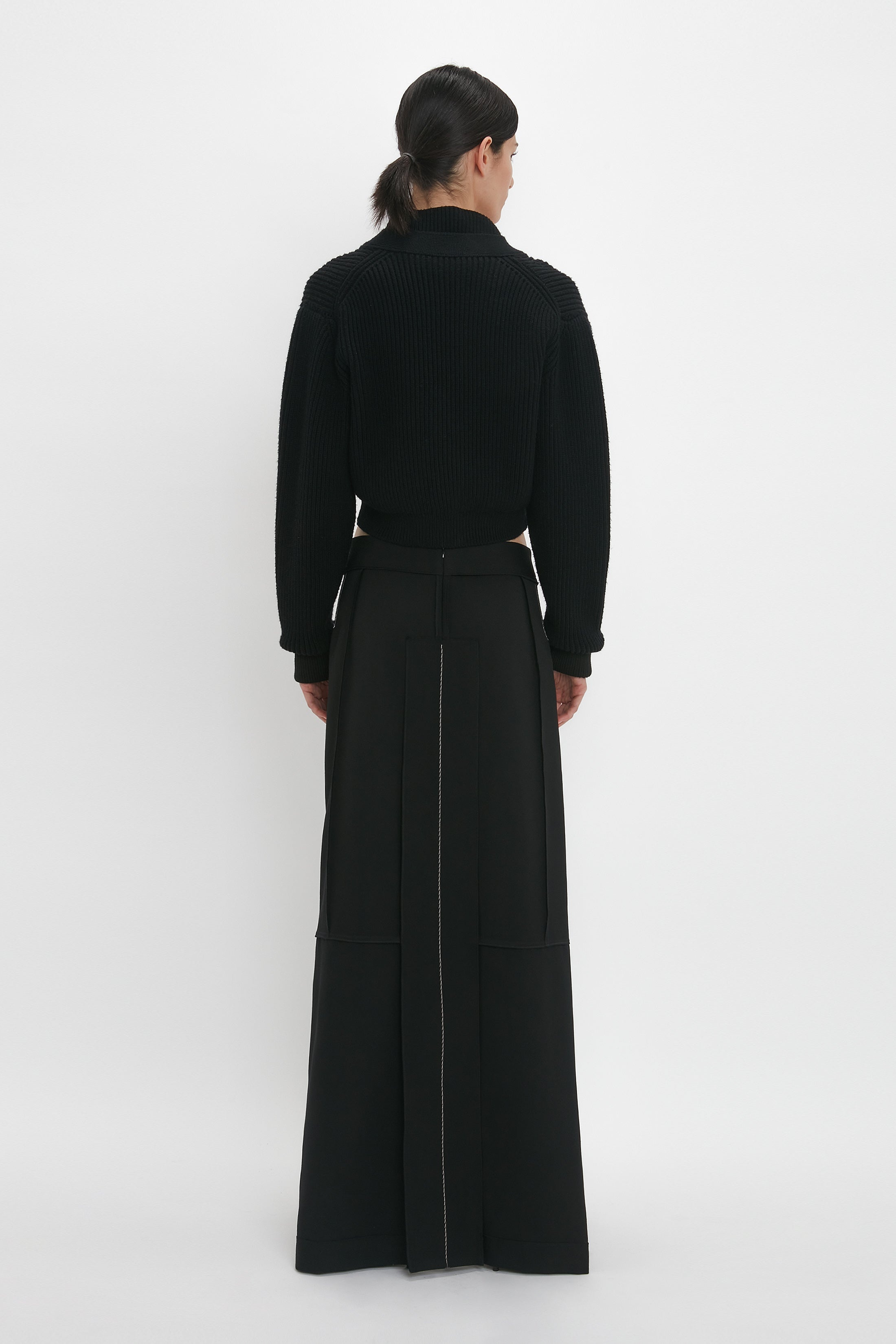 Deconstructed Floor-Length Skirt In Black - 4
