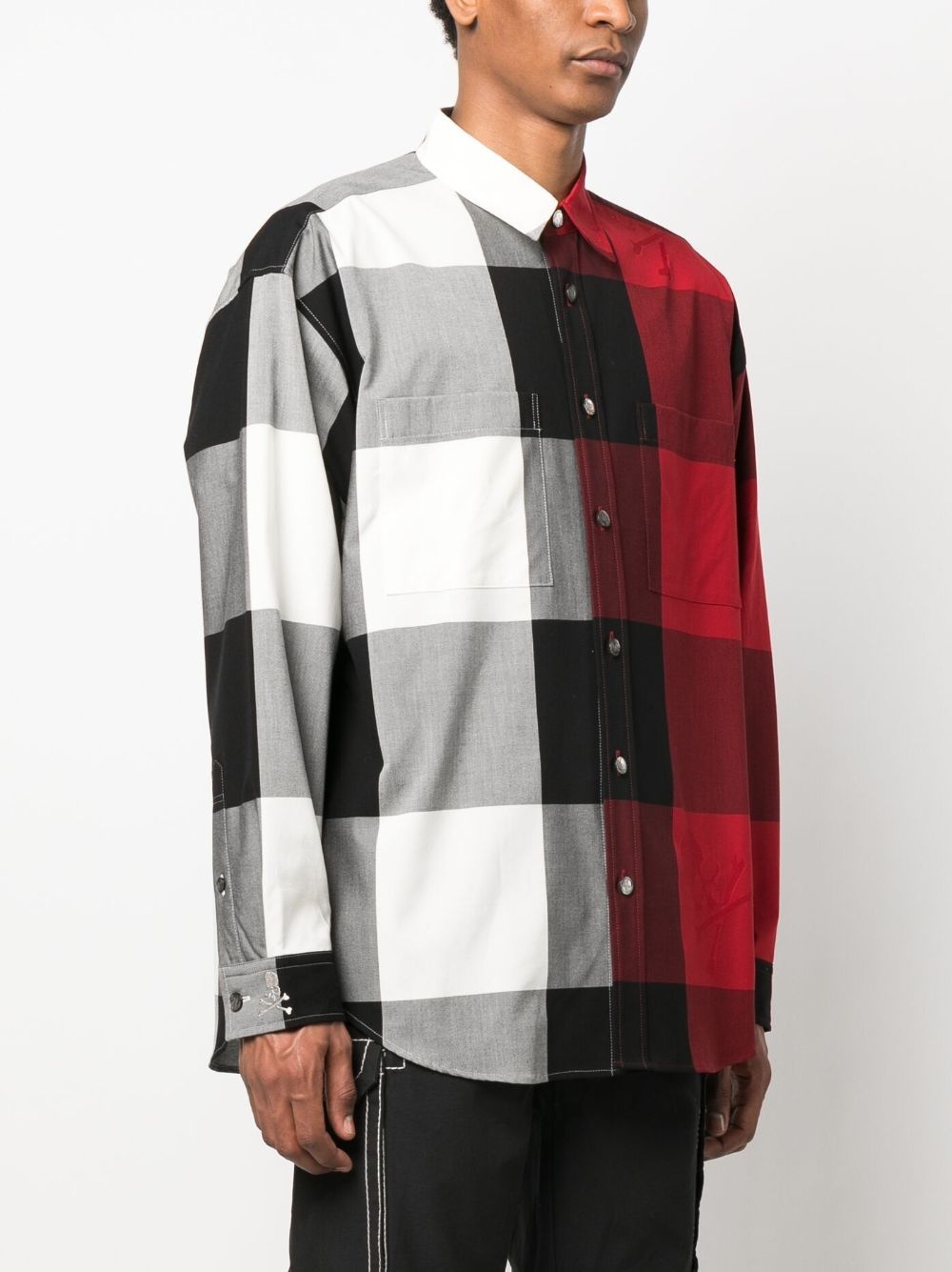 check-print cotton shirt - 3
