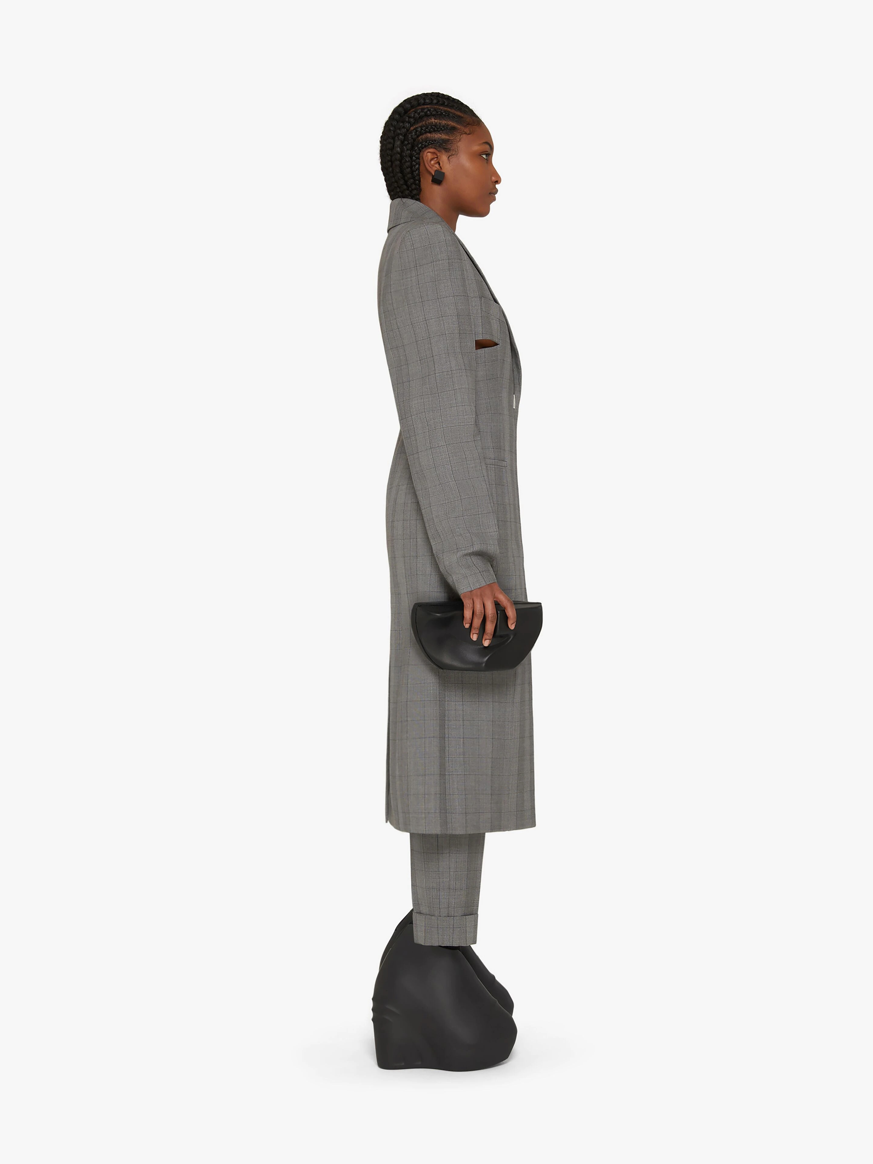 OVERSIZED FITTED COAT WITH GRAPHIC CUTS OUT - 3