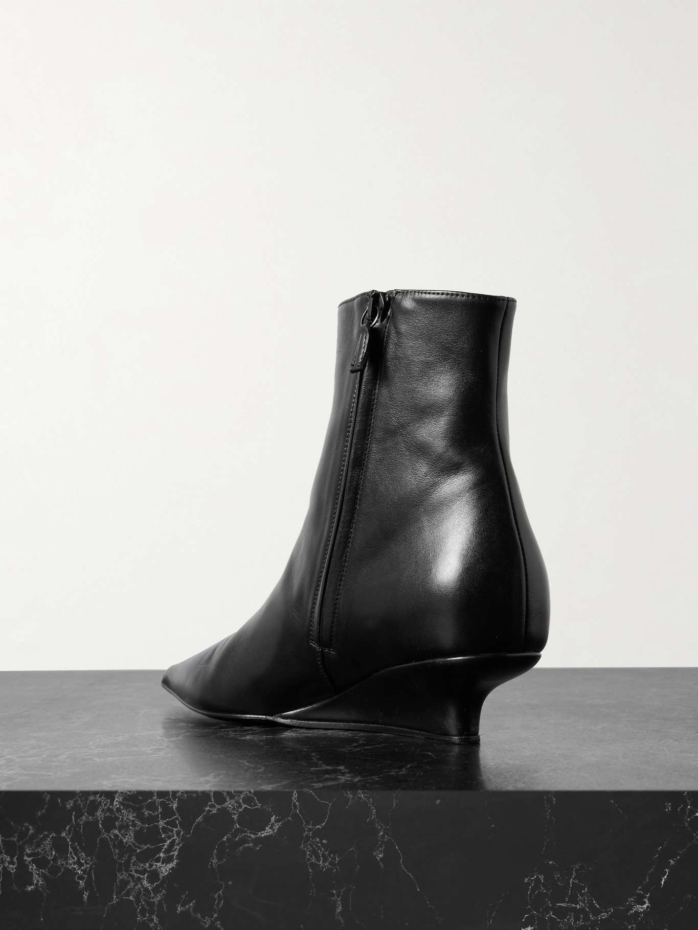 The Sharp leather ankle boots Black - 3