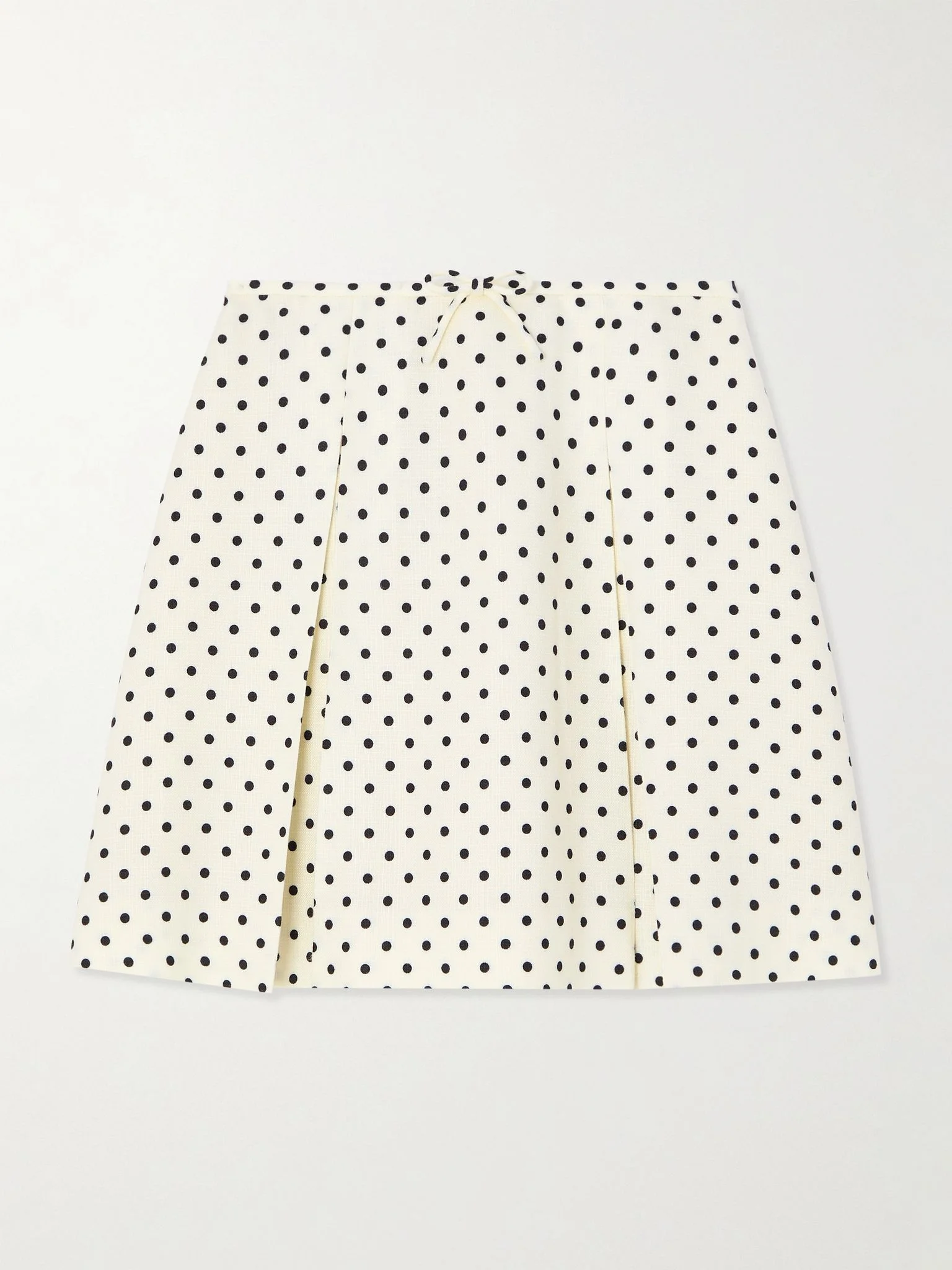 Aline polka-dot canvas mini skirt Cream - 1