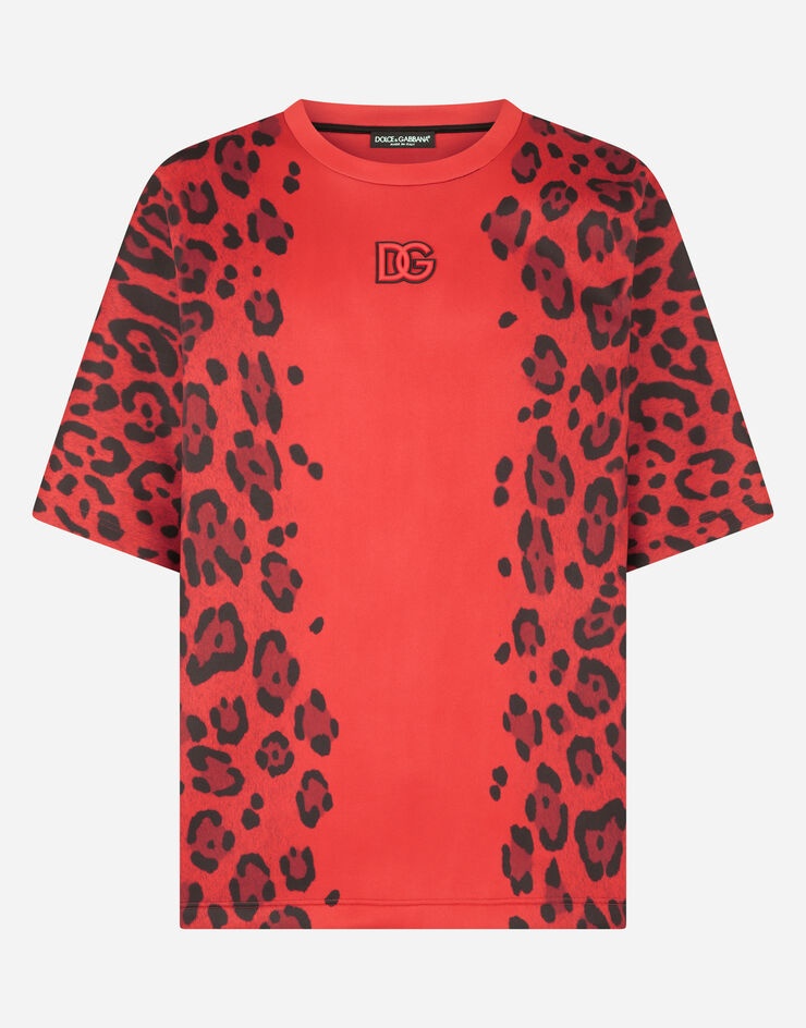 Technical jersey T-shirt with leopard print - 3